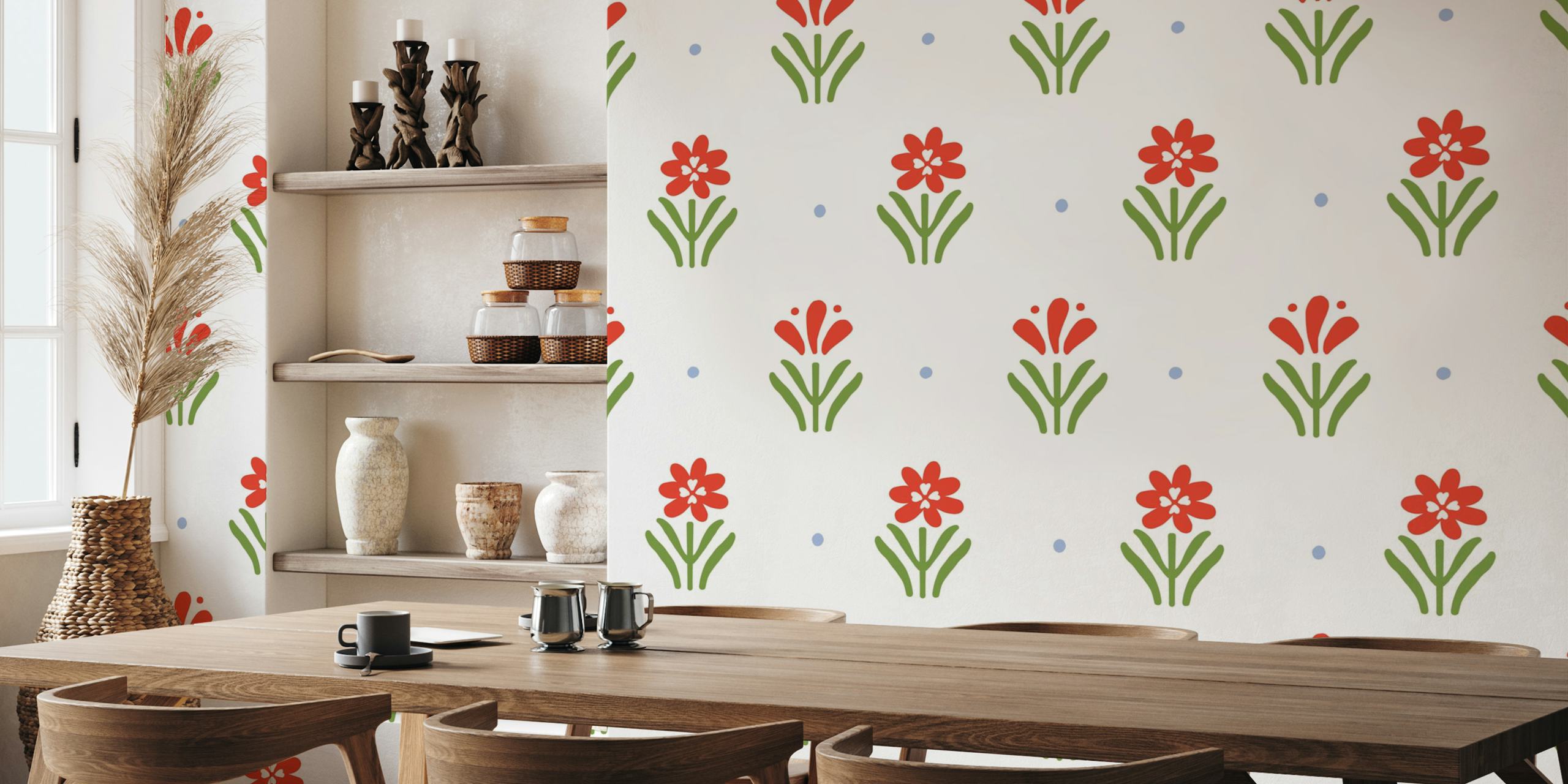 Spring Country Blooms wallpaper in a room
