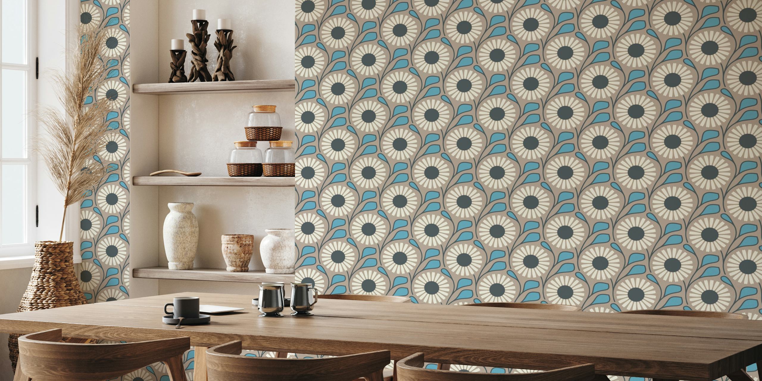 Retro Daisy Dream in Gray Blue - S i et stilfuldt rum
