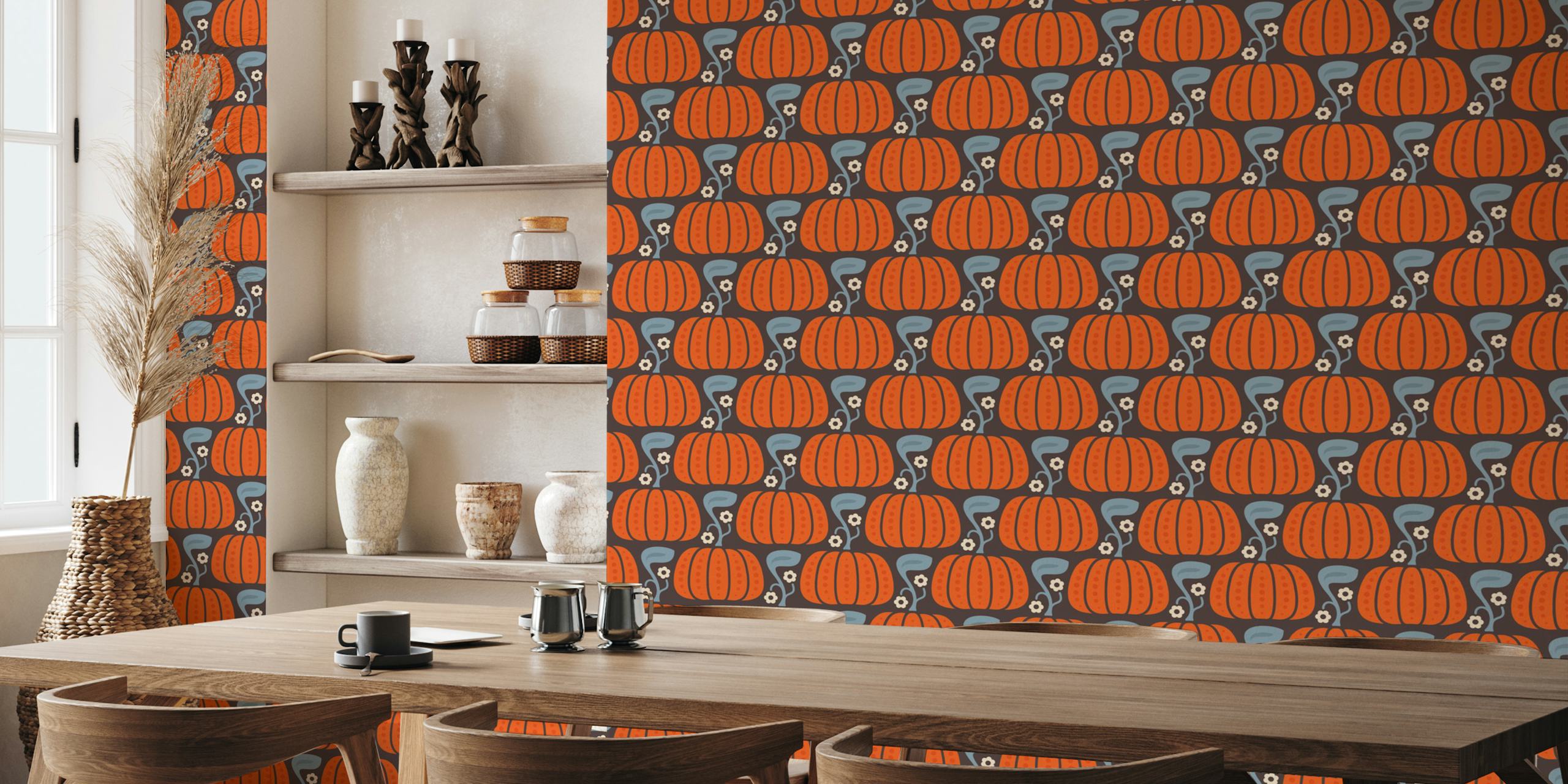 Cozy Pumpkin Charm wallpaper i et rom