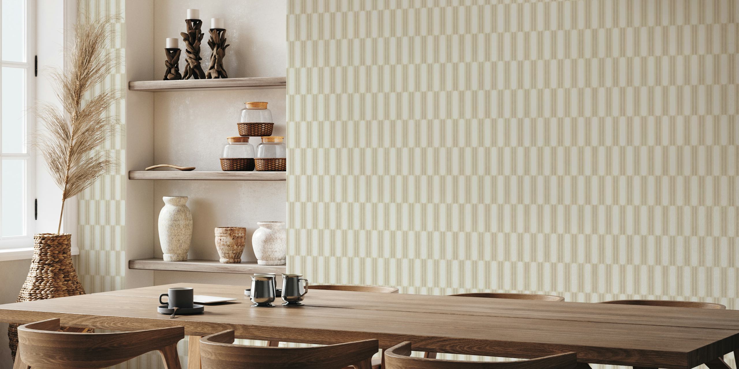 Vintage Lozenge Geometric wallpaper in a room