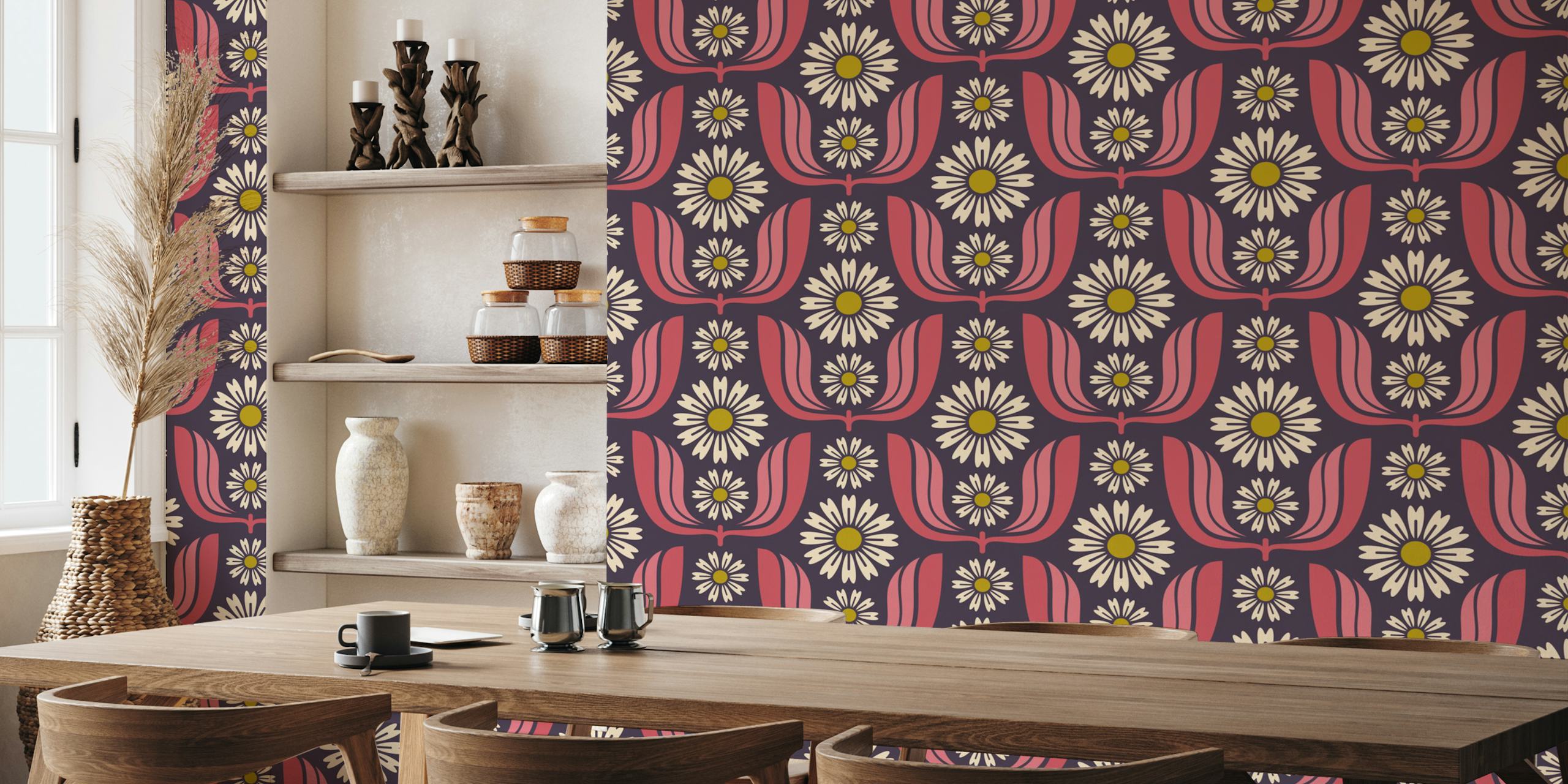 Daisy Bloom Harmony in Magenta projekt tapety
