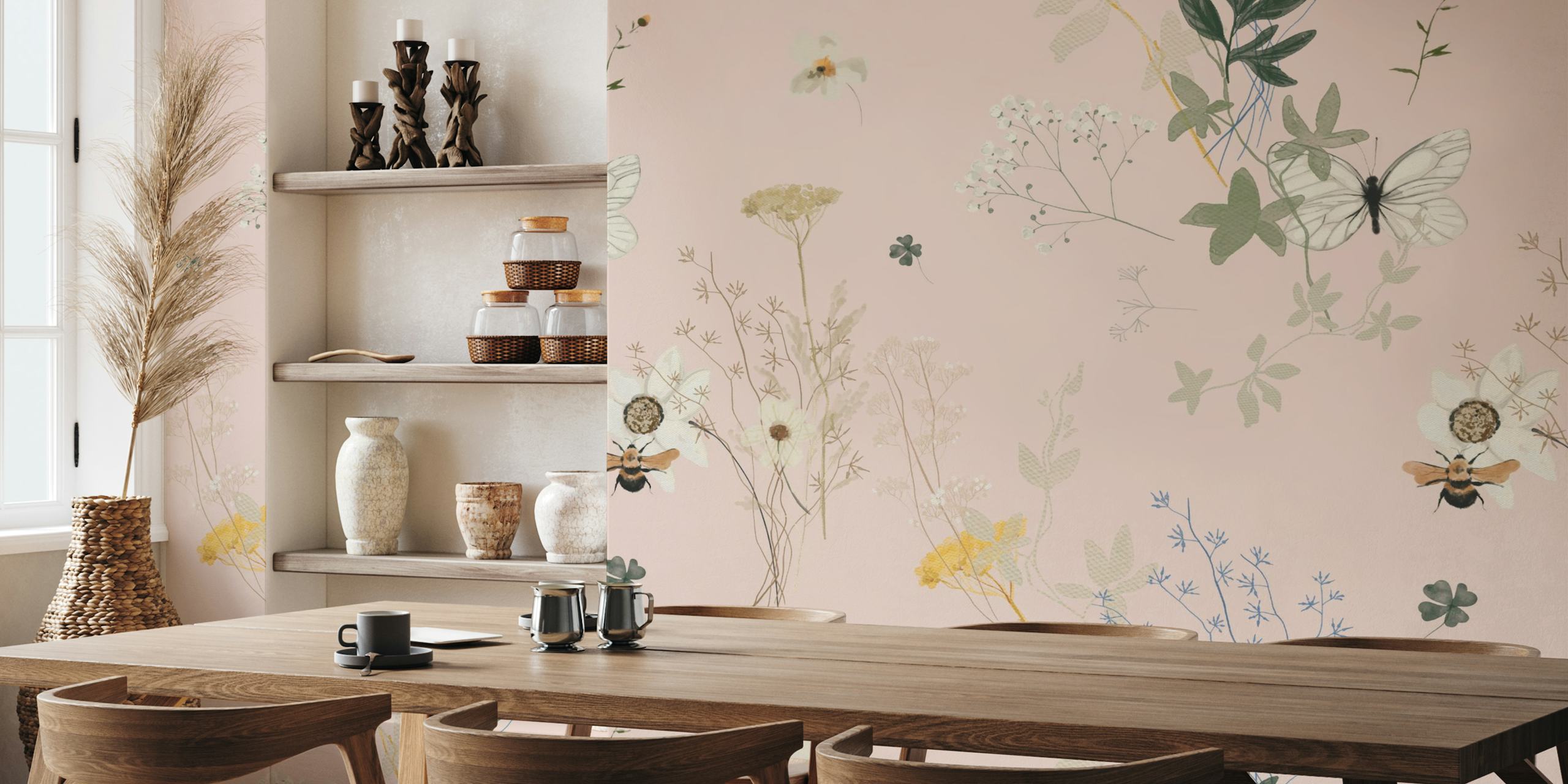 Bee and Butterfly Wildflowers tapeta v pokoji