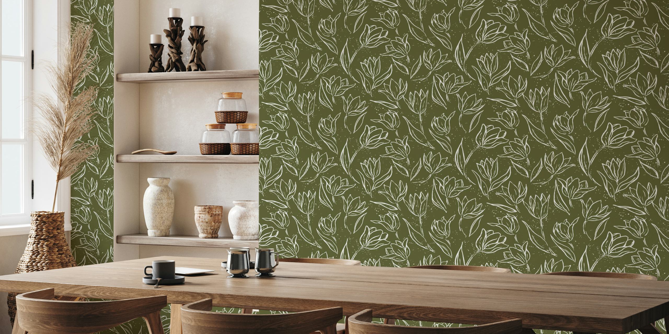 Tapeta Spring Tulips u postavci sobe