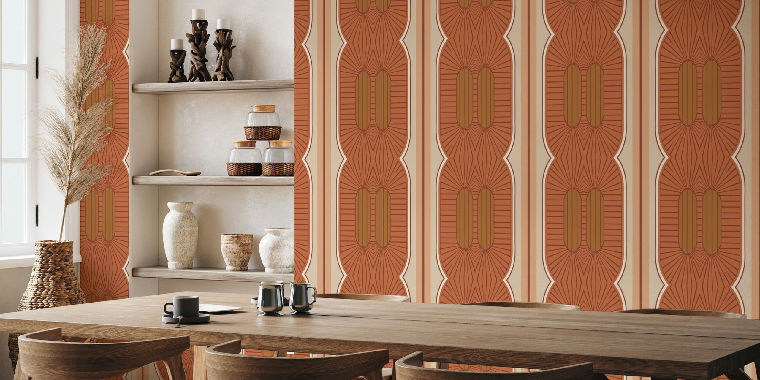 Vintage Arch Pattern tapet i en rumsmiljö
