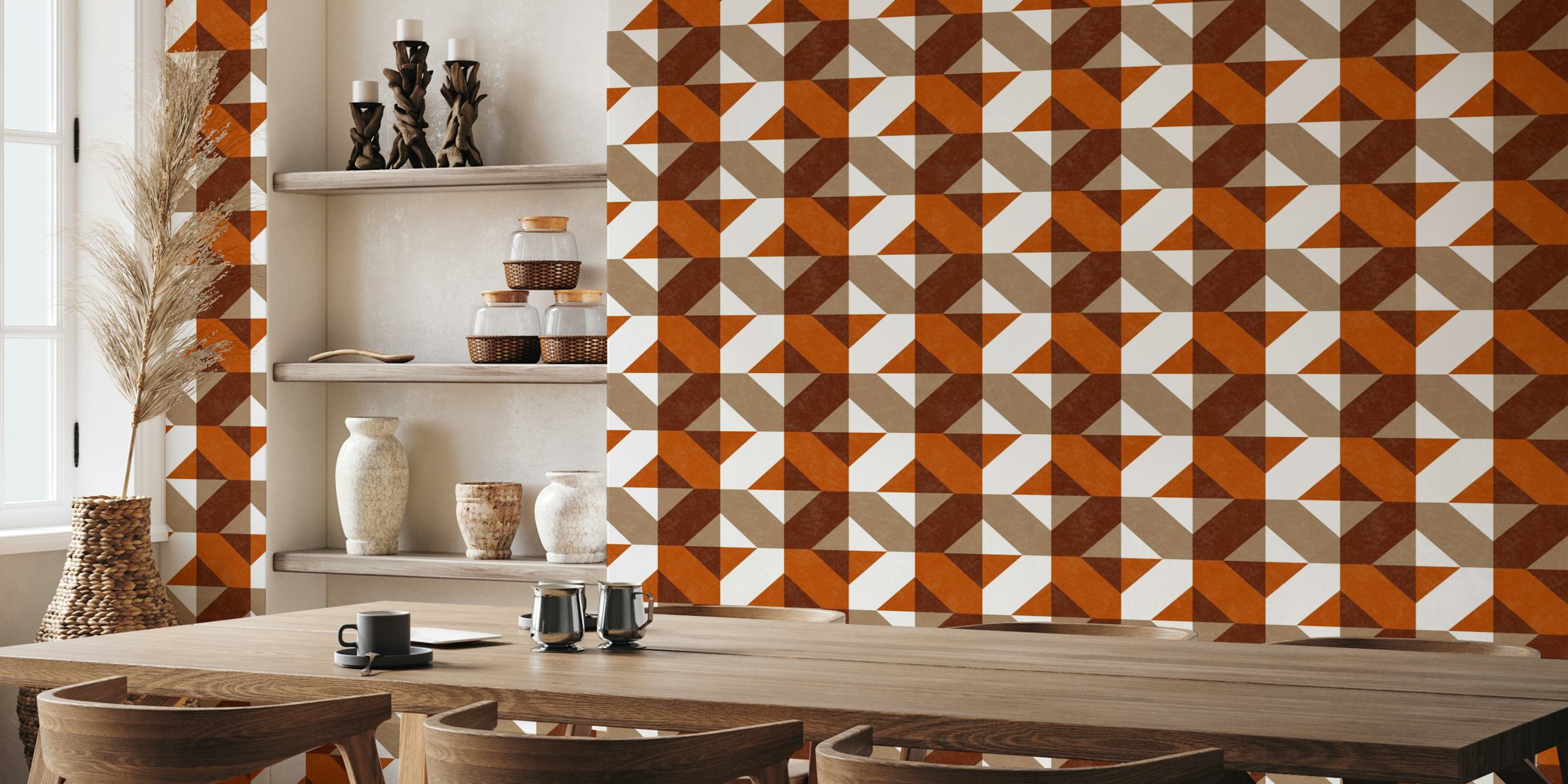 Vintage Retro Blocks tapet i et rum