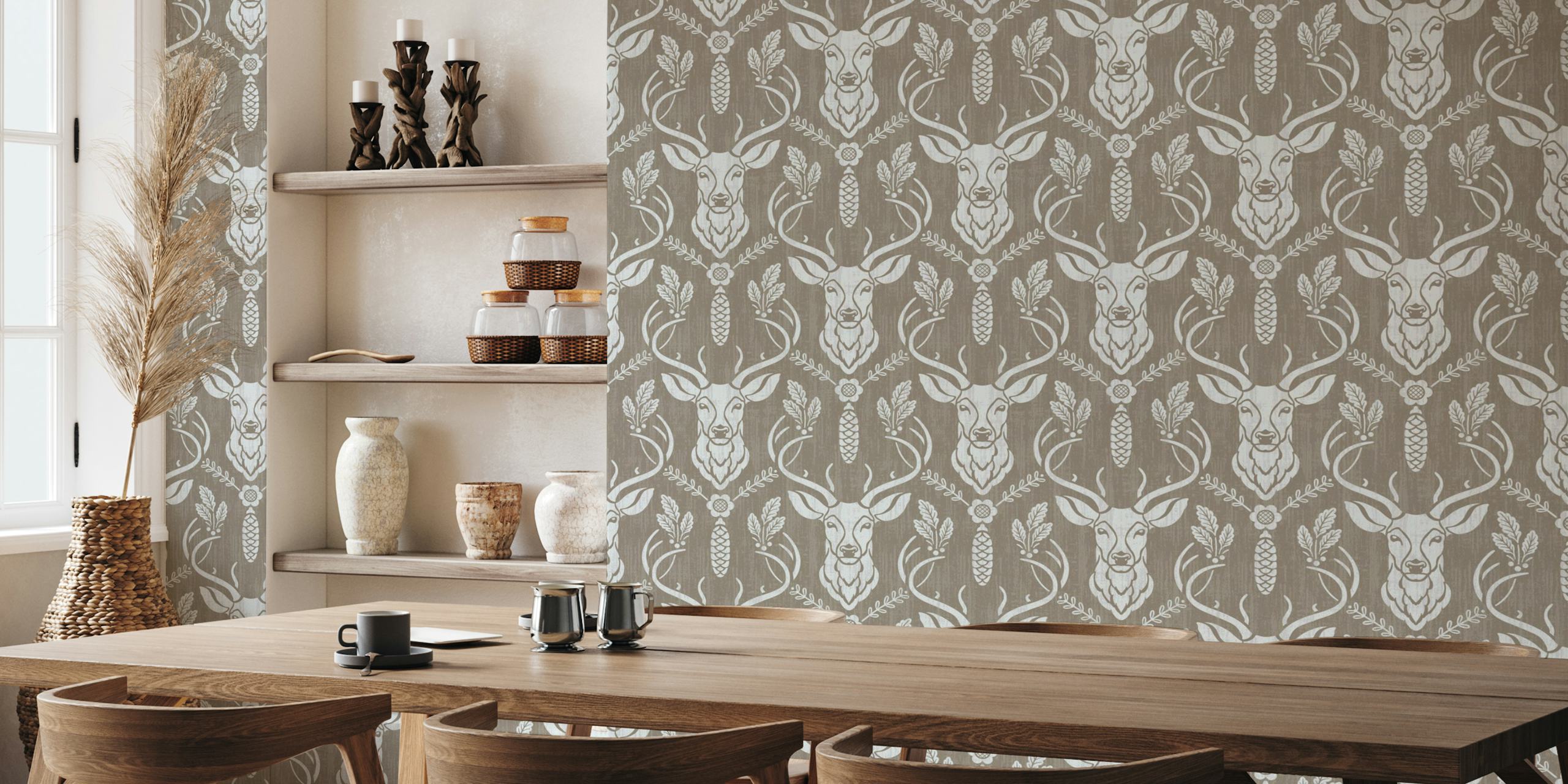 Diseño de papel pintado Cabincore Forest Deer
