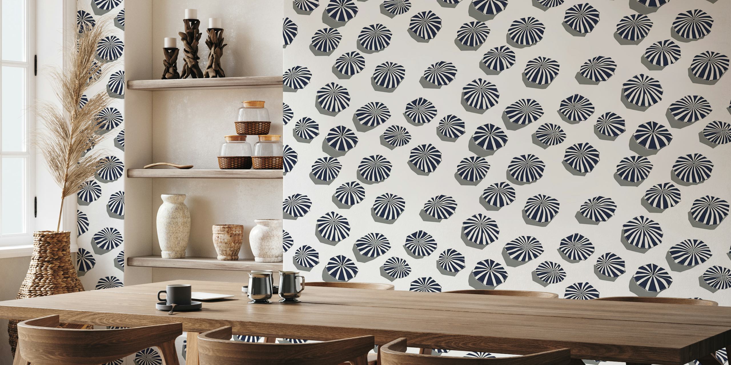Beach Umbrellas wallpaper in a stylish room