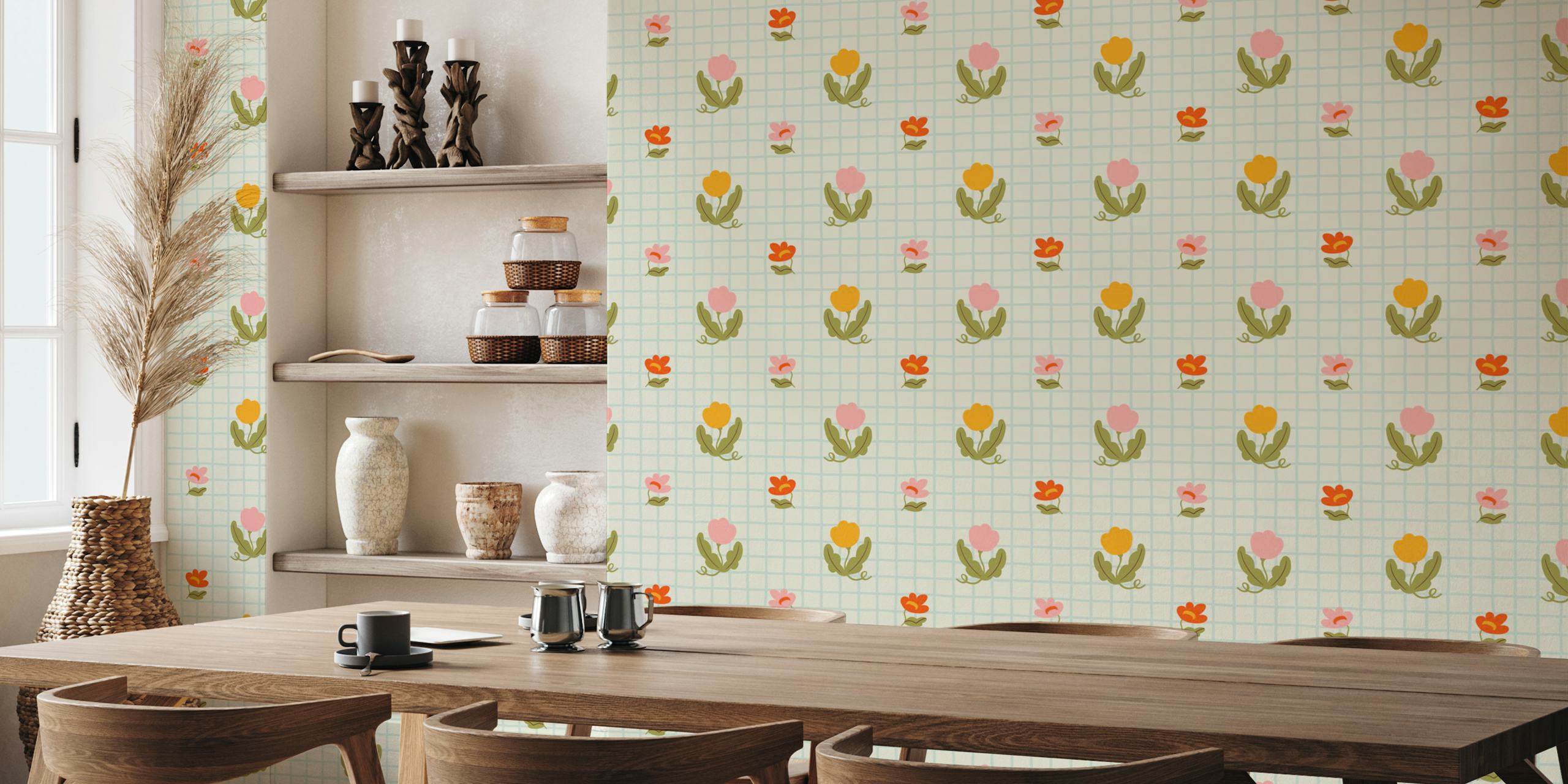 Papier peint Retro Garden Design dans une pièce