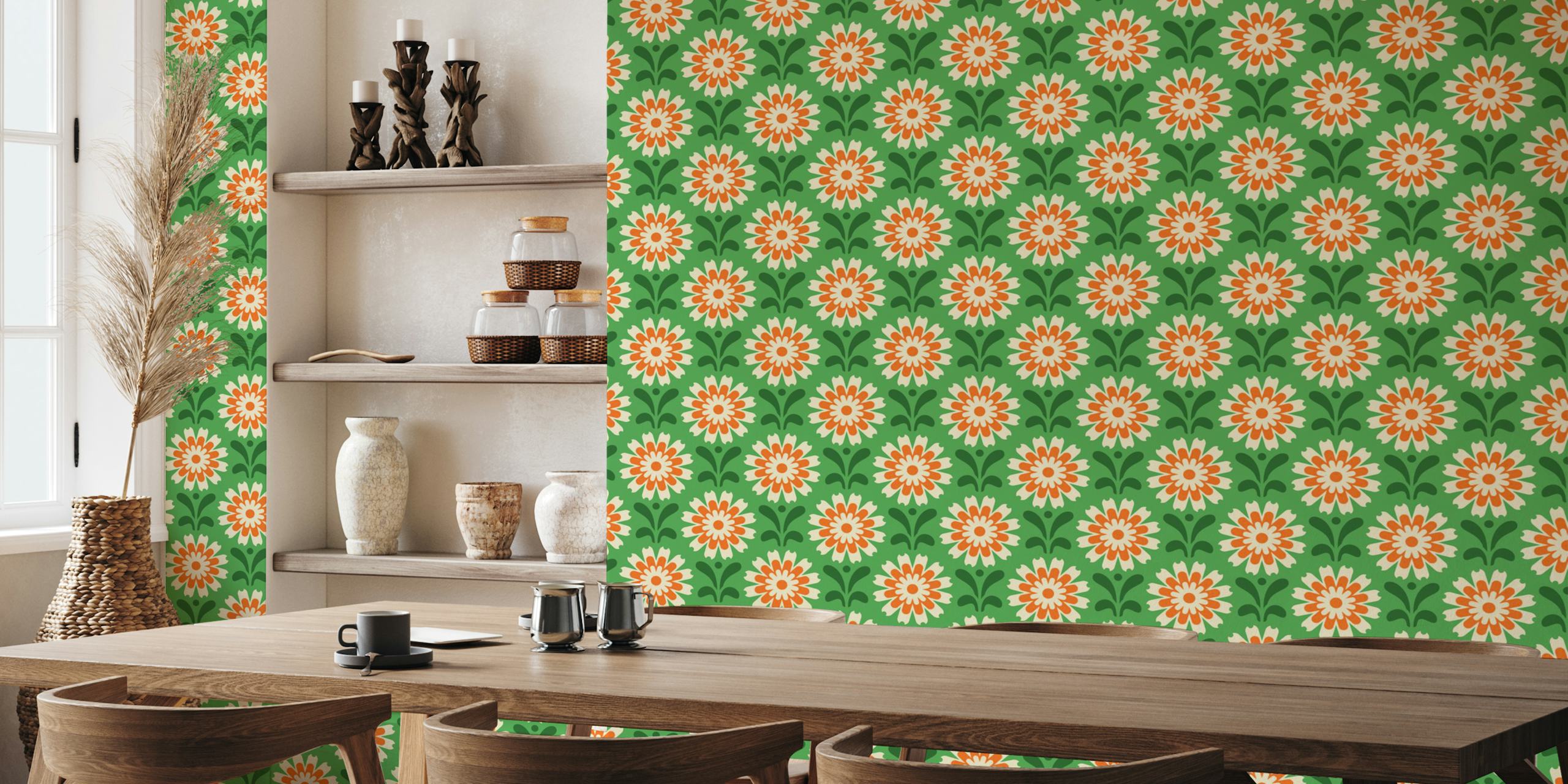 Rustic Daisy Harmony wallpaper i et rom