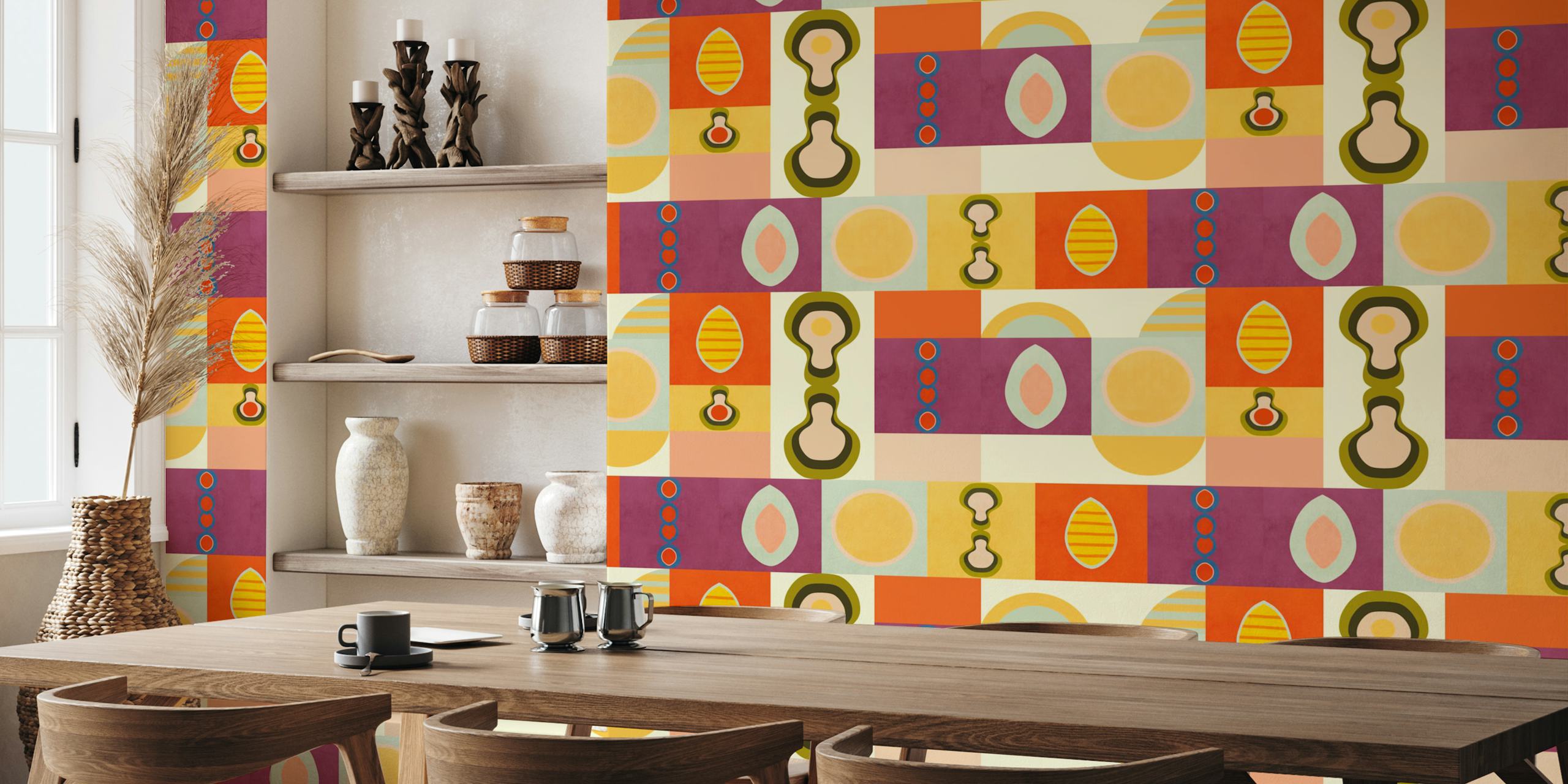 Σχεδίαση ταπετσαρίας Mid century Vivid Geometric