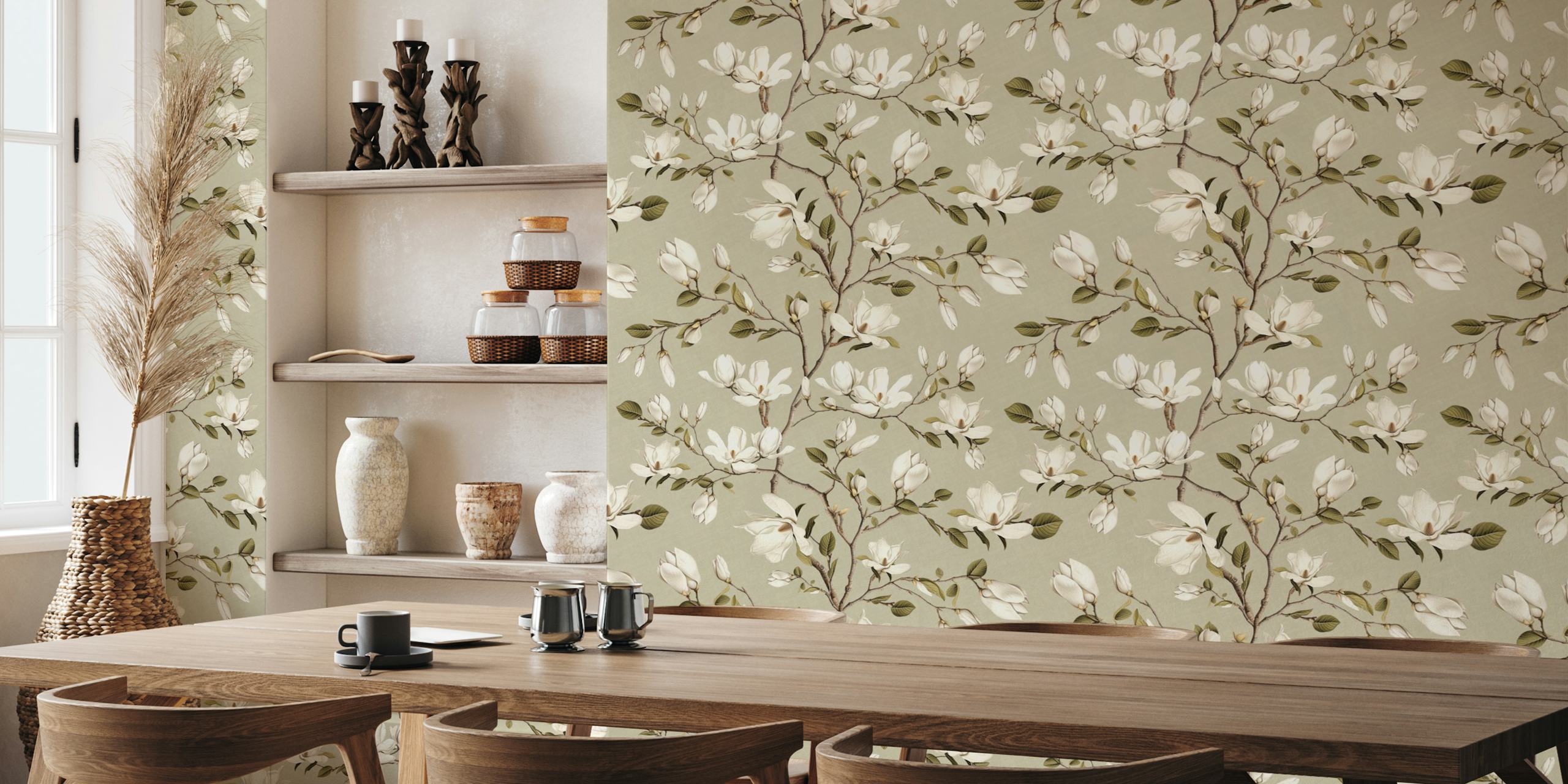 Magnolia Grove wallpaper in einem Raumsetting