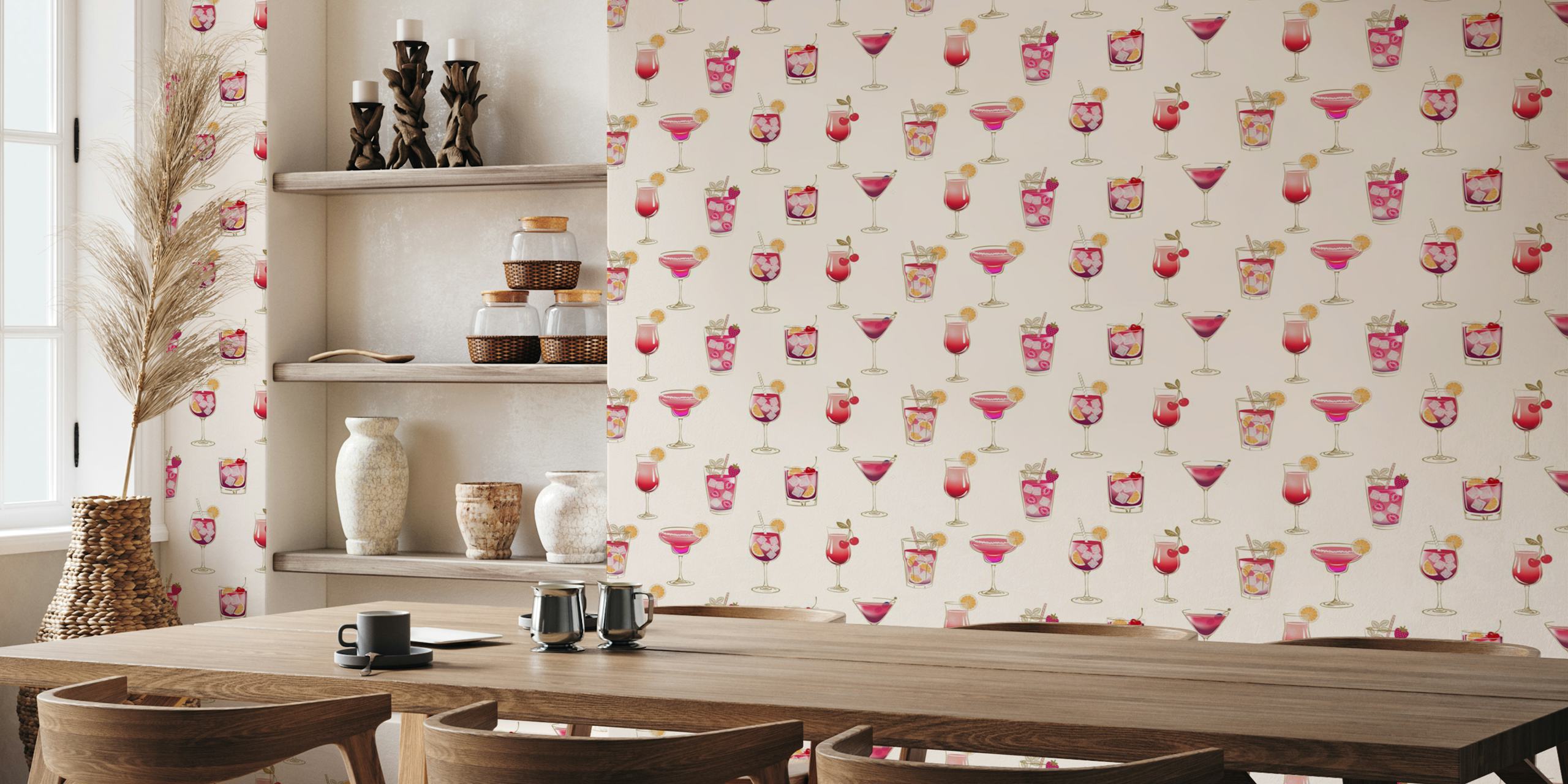 Light Glam Cocktails Theme wallpaper in a room