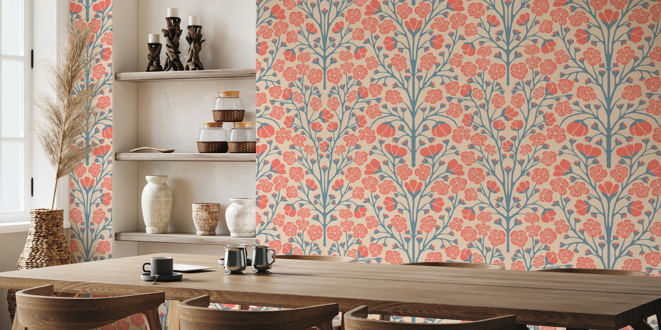 Papier peint Fleurs de Prunier dans un cadre de pièce