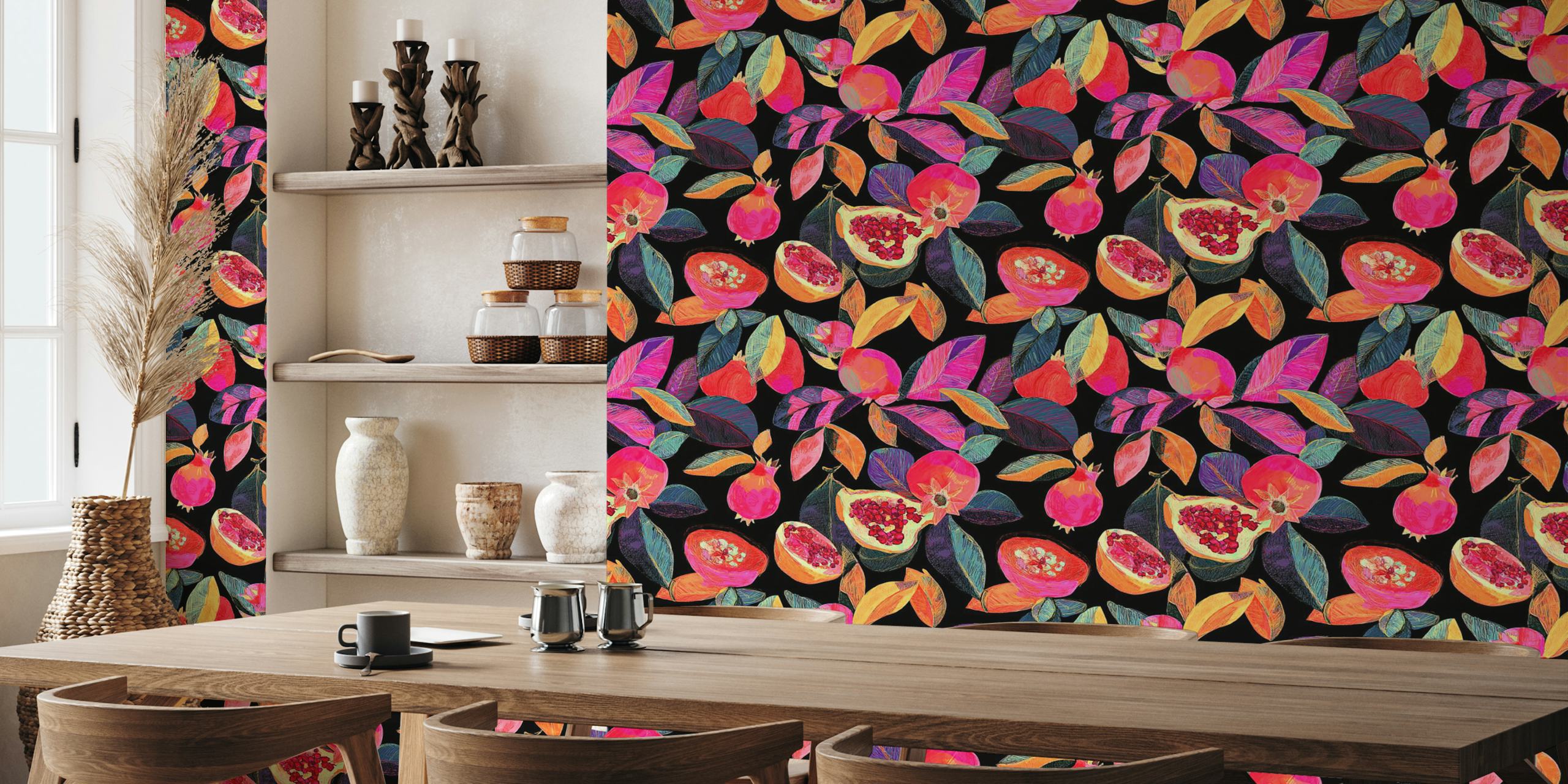 Pomegranate Paradise wallpaper in a room