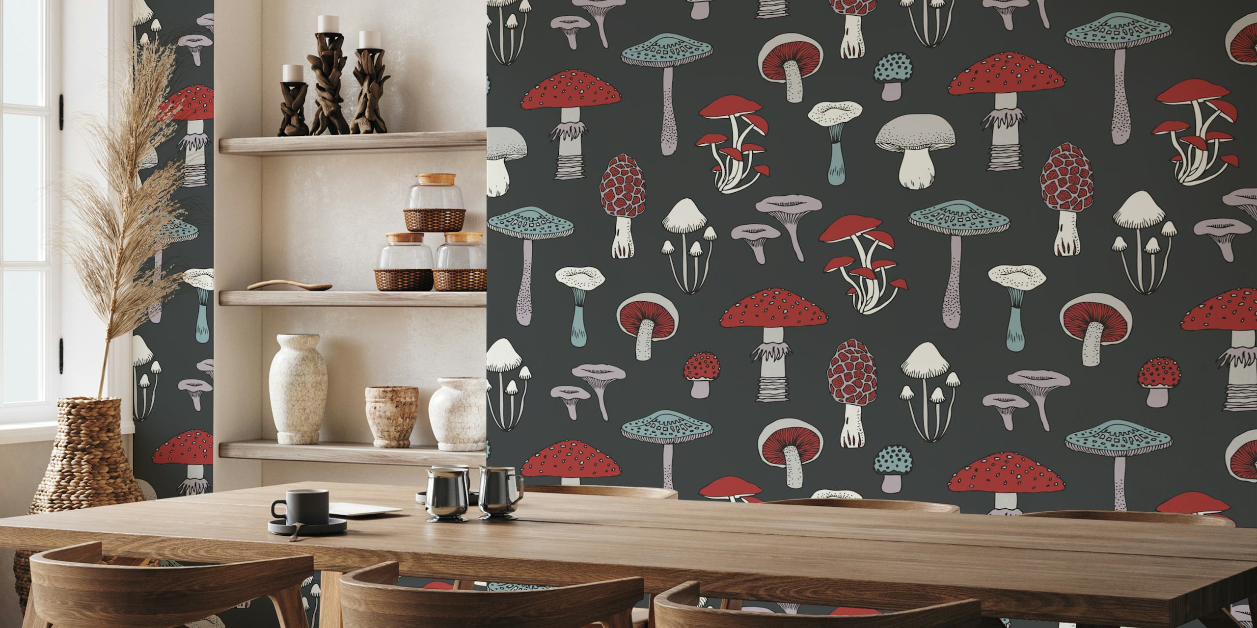 Papier peint Midnight Mushrooms dans une pièce