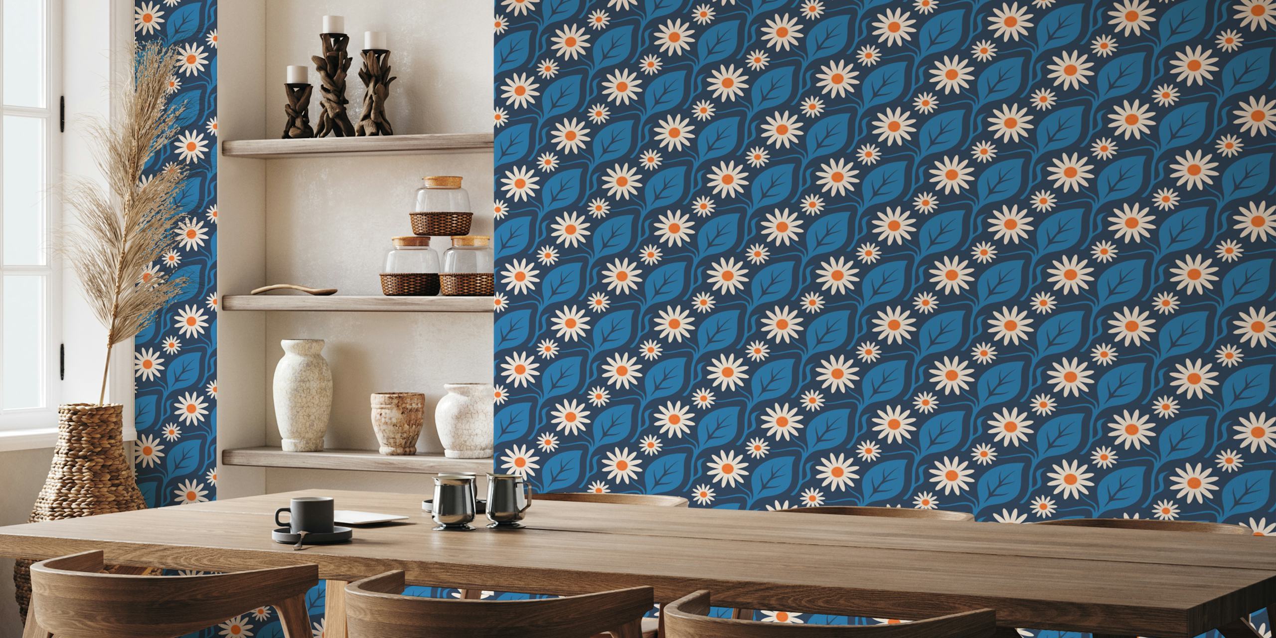Elegant Daisy Harmony wallpaper in a room
