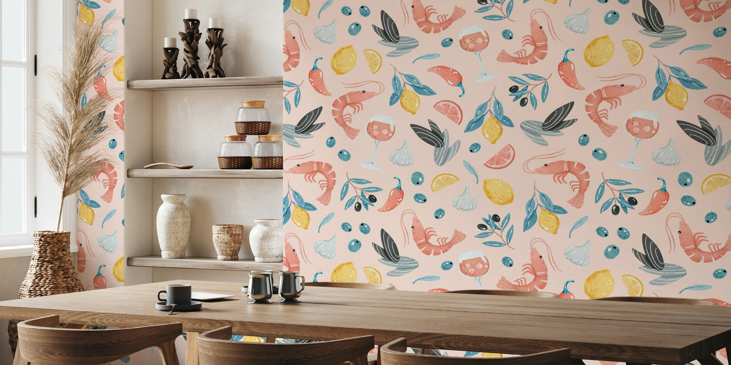 Pastel pink wallpaper en una habitación vibrante