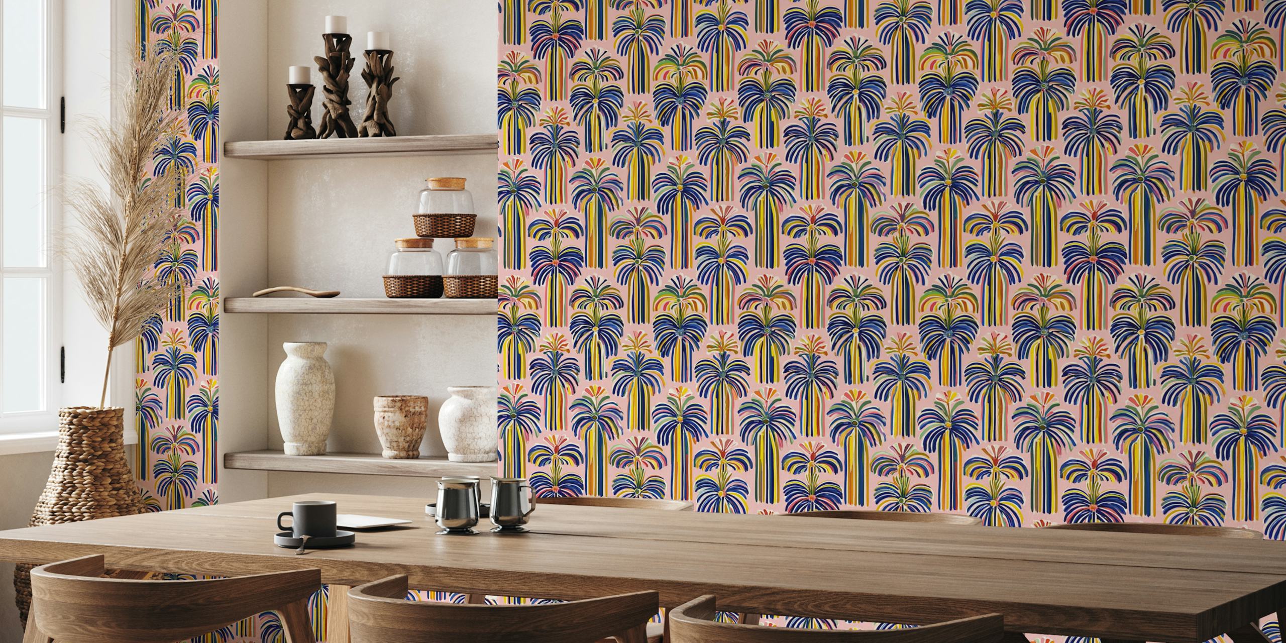 Tropical Palms Bloom tapet i et rom