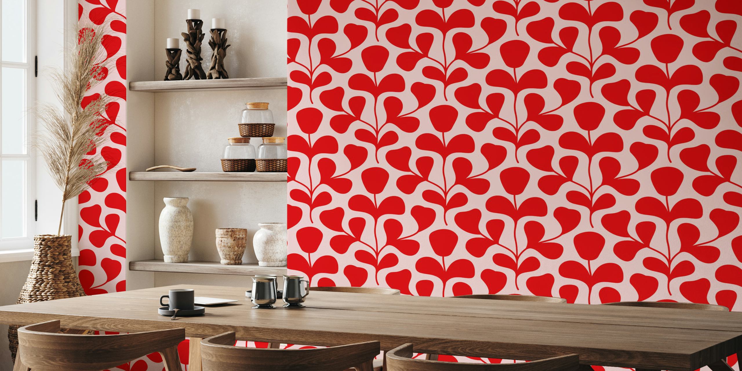 Large Scale Abstract Flowers Pattern en una habitación