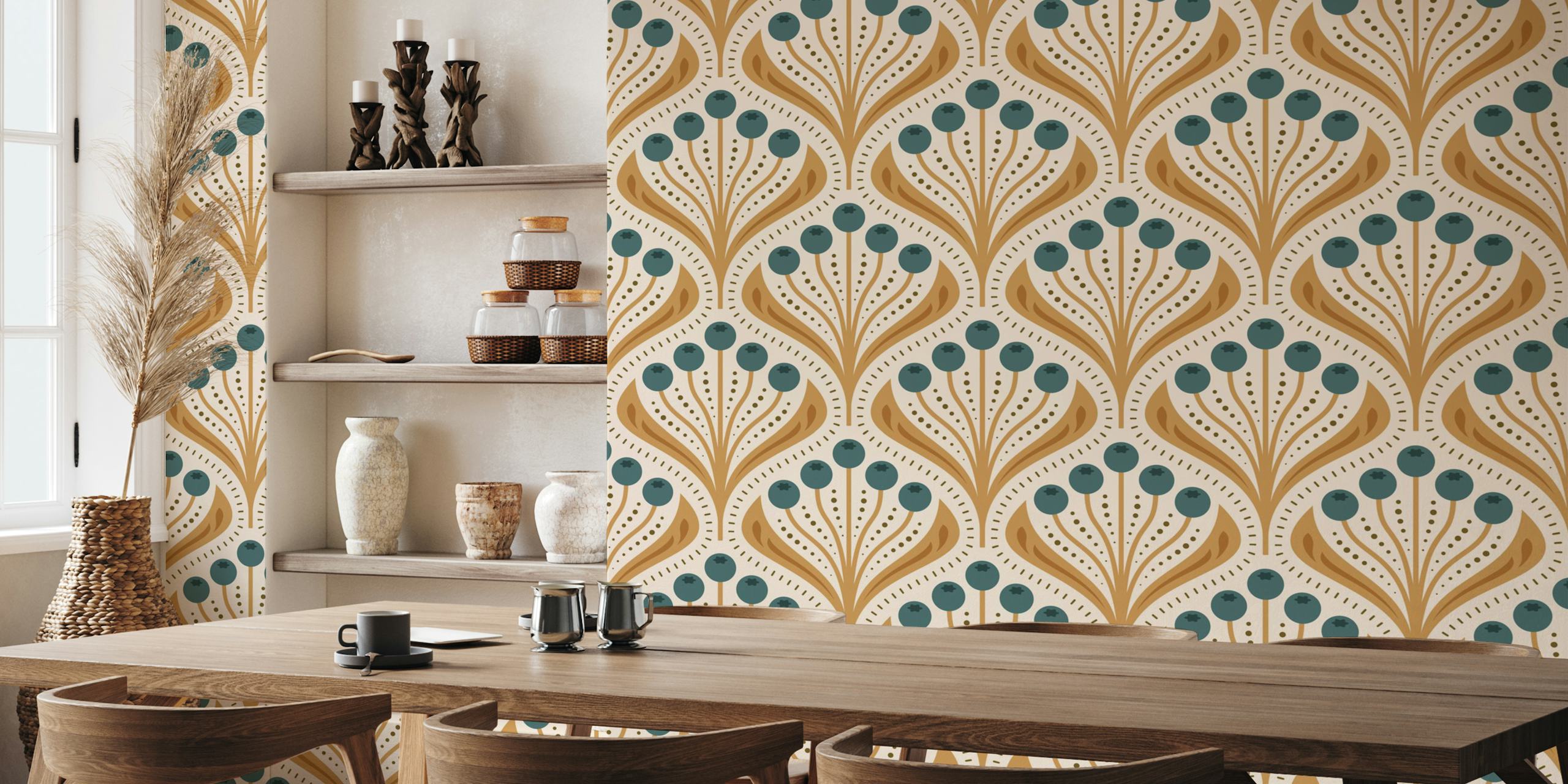 Vintage Berry Delight wallpaper in a room