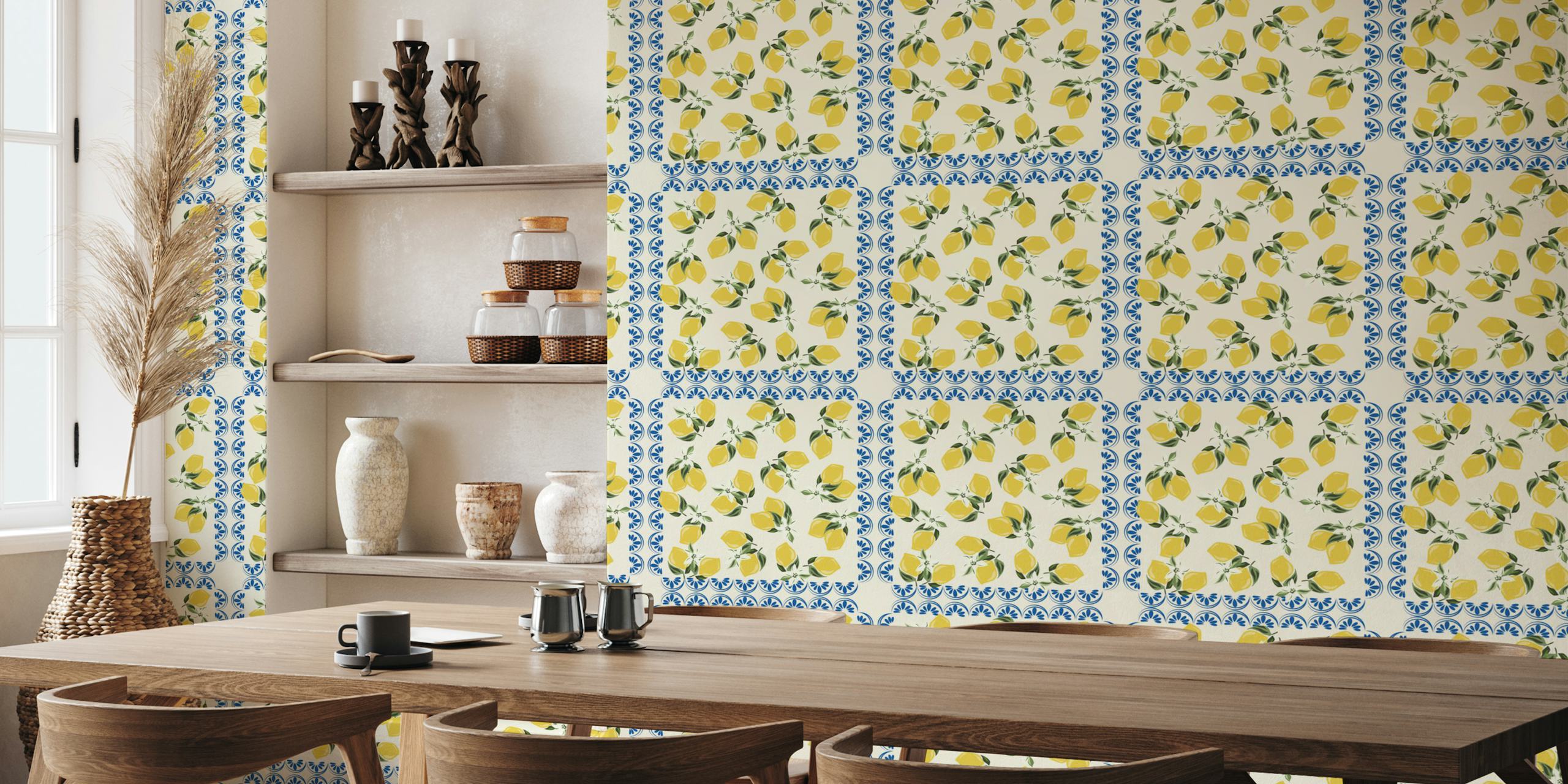 Citrus summer lemons wallpaper design