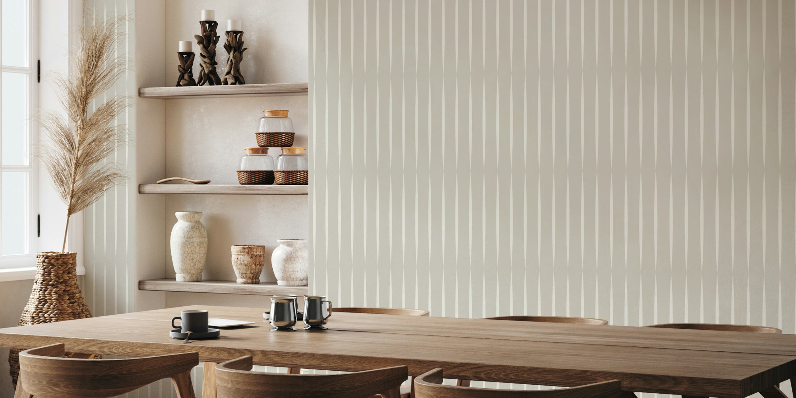Tapeta Elegant Neutral Stripes v místnosti