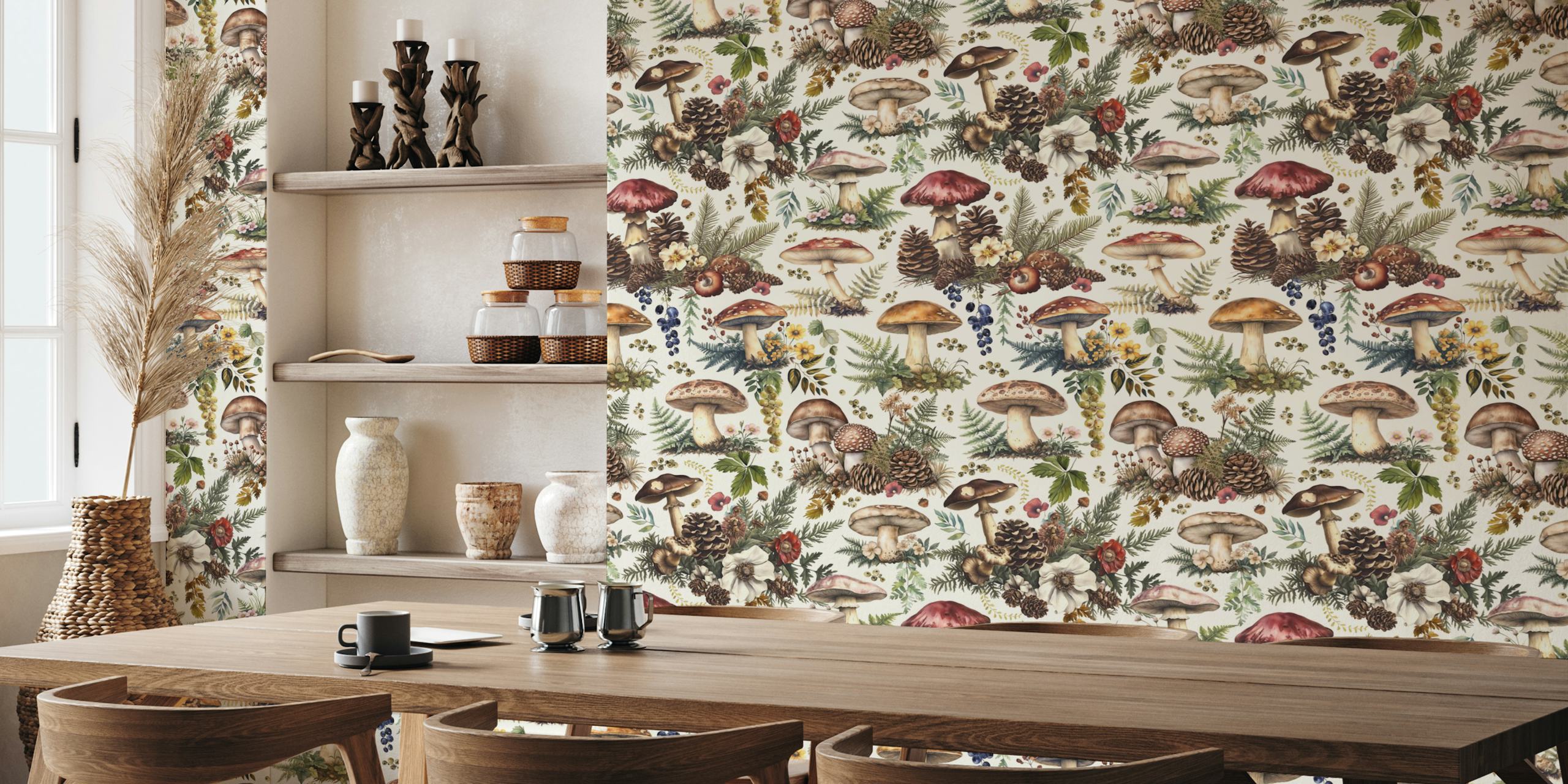 Woodland Mushroom wallpaper i en koselig setting