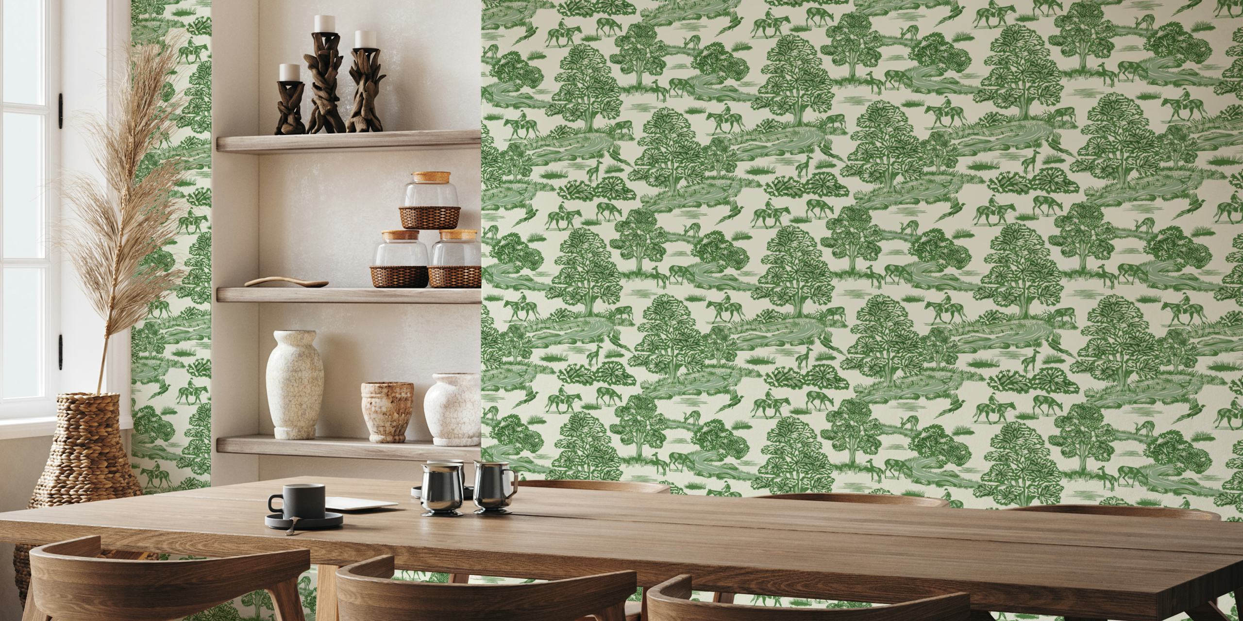 Country Brook Green wallpaper pattern