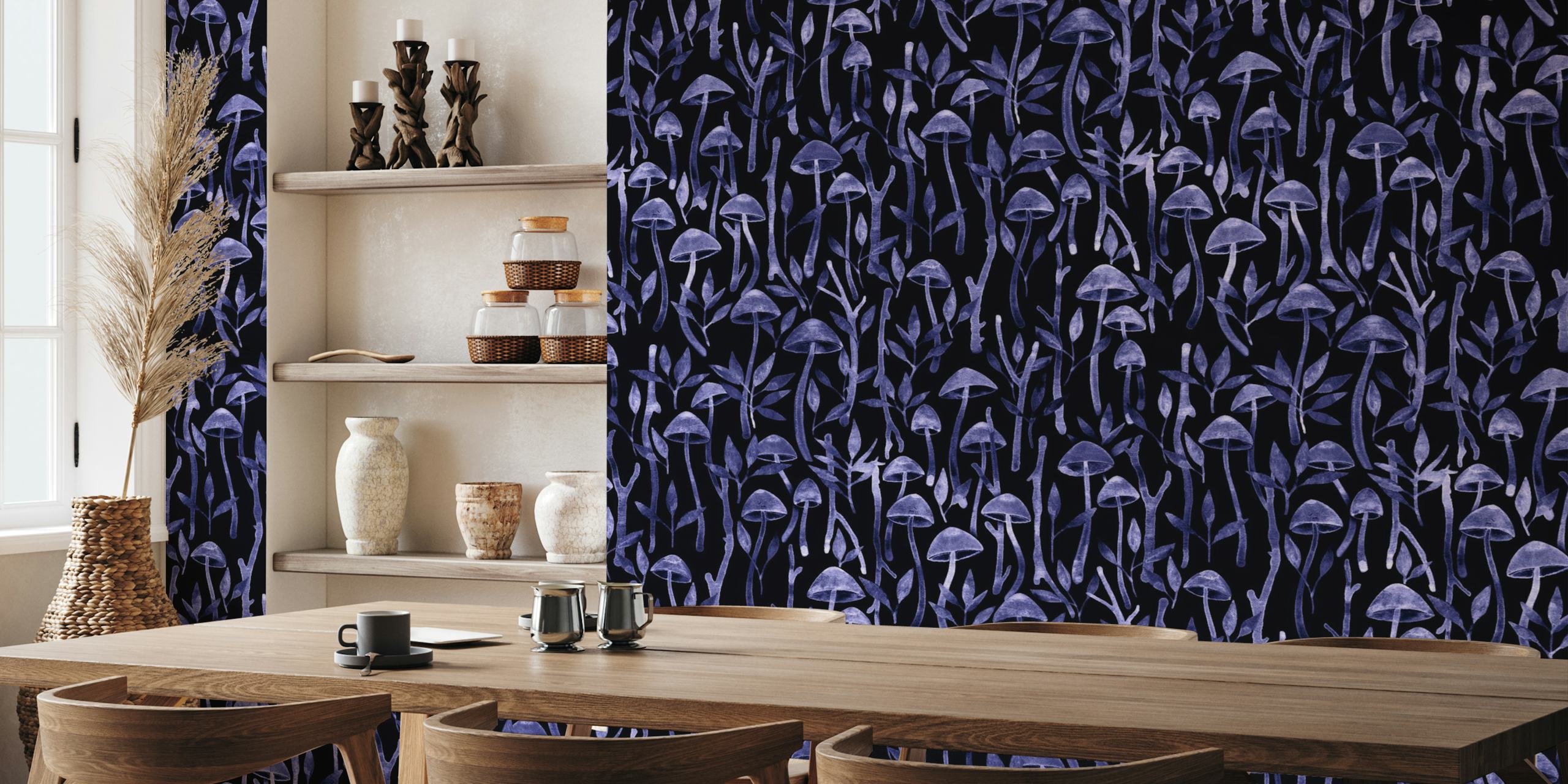 Moody Mushroom Forest em um quarto