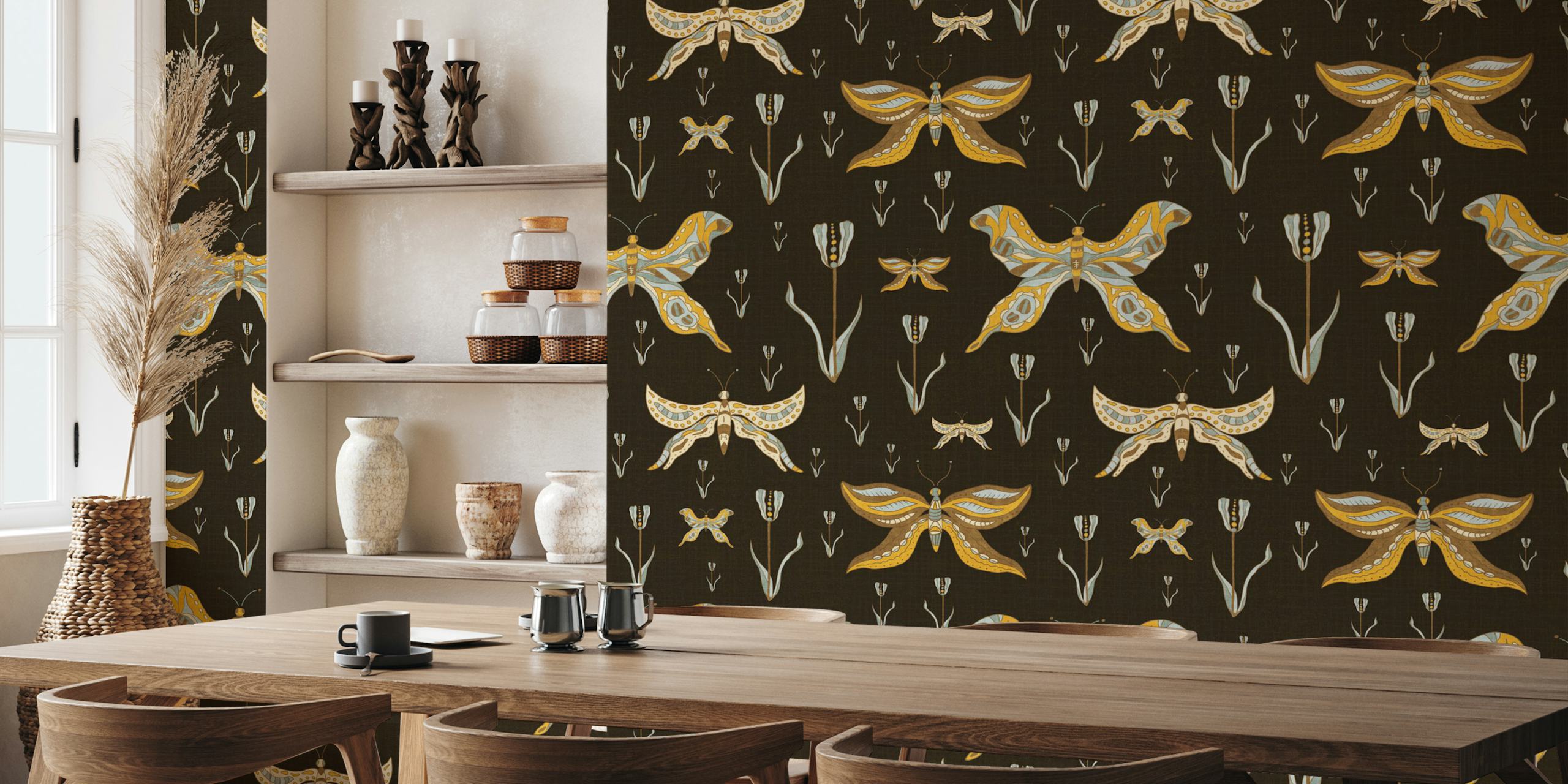 Bountiful Butterflies wallpaper in a room