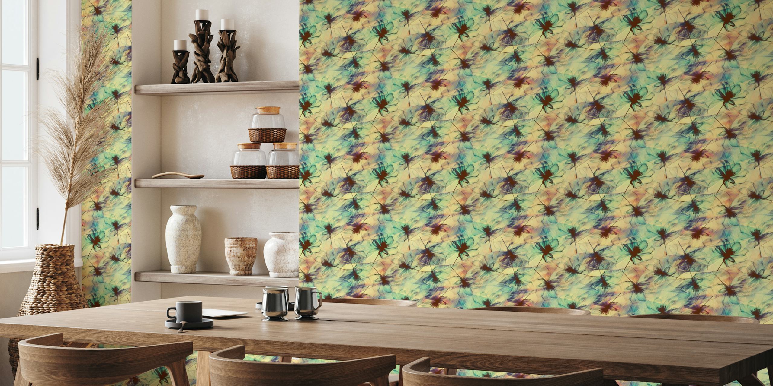 Ethereal Floral Symphony wallpaper design in a room