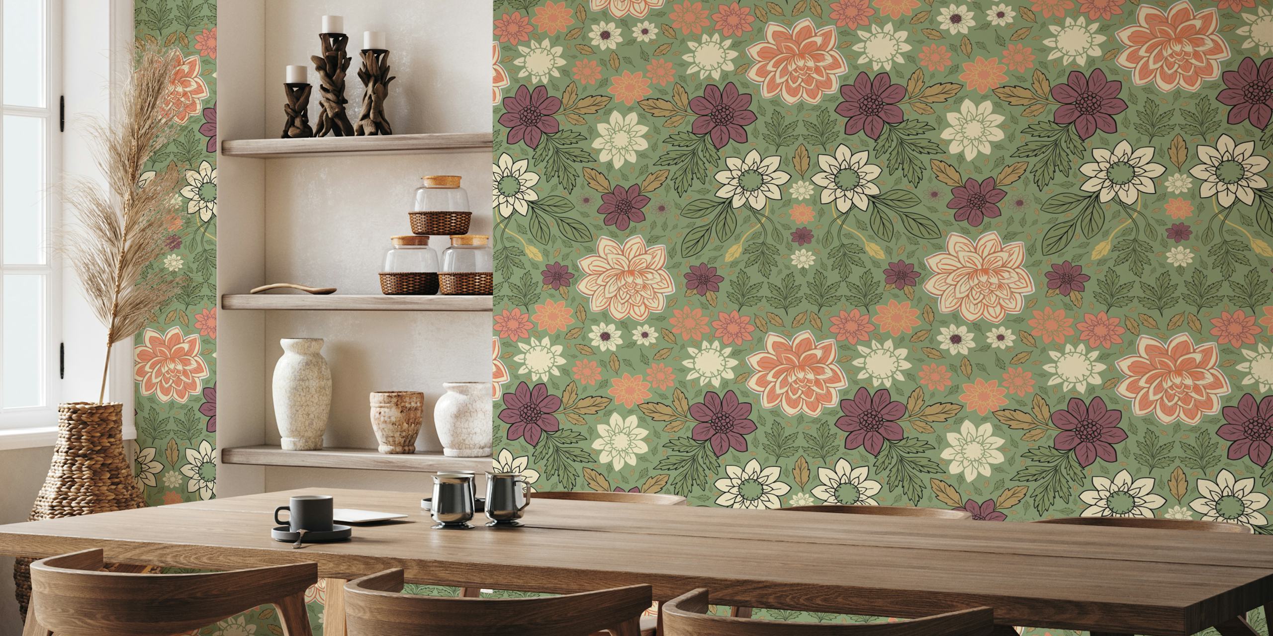 Ταπετσαρία Botanical bliss σε ένα δωμάτιο