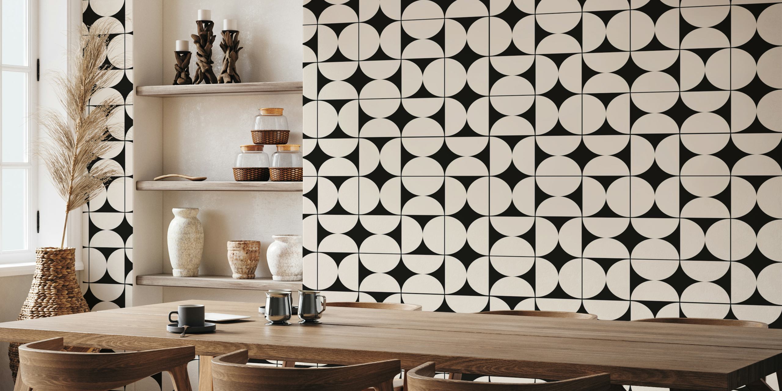 Stylish Bauhaus Circle Shapes tapet i et rom