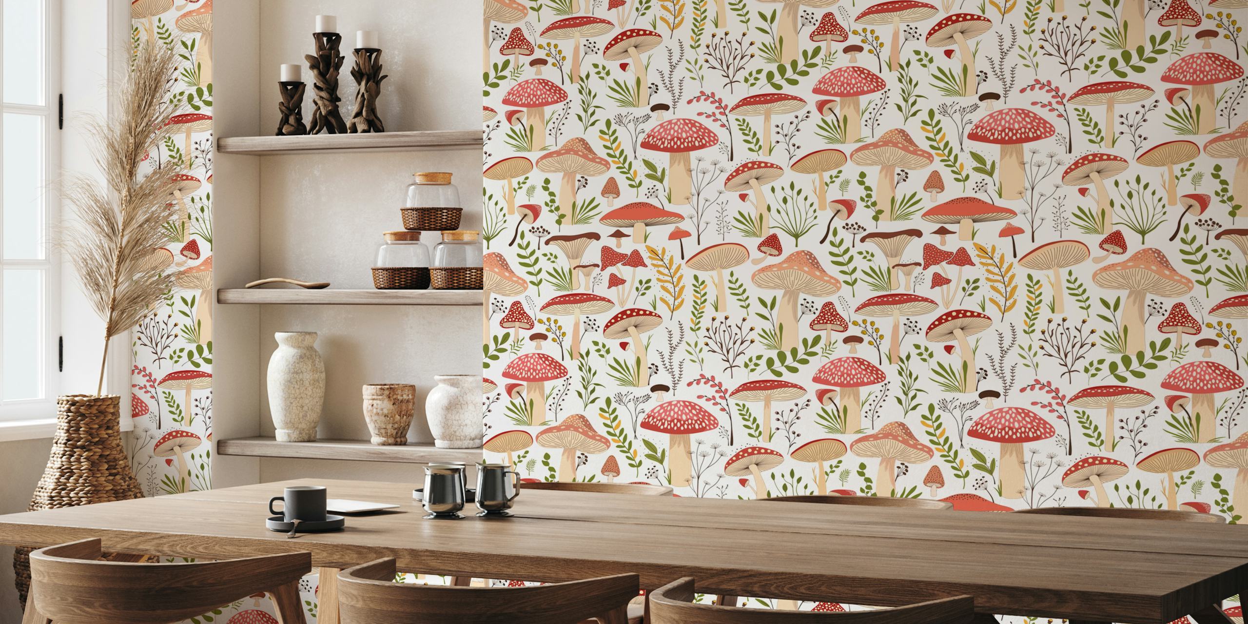 Charming Forest Fungi Design tapeta w pokoju