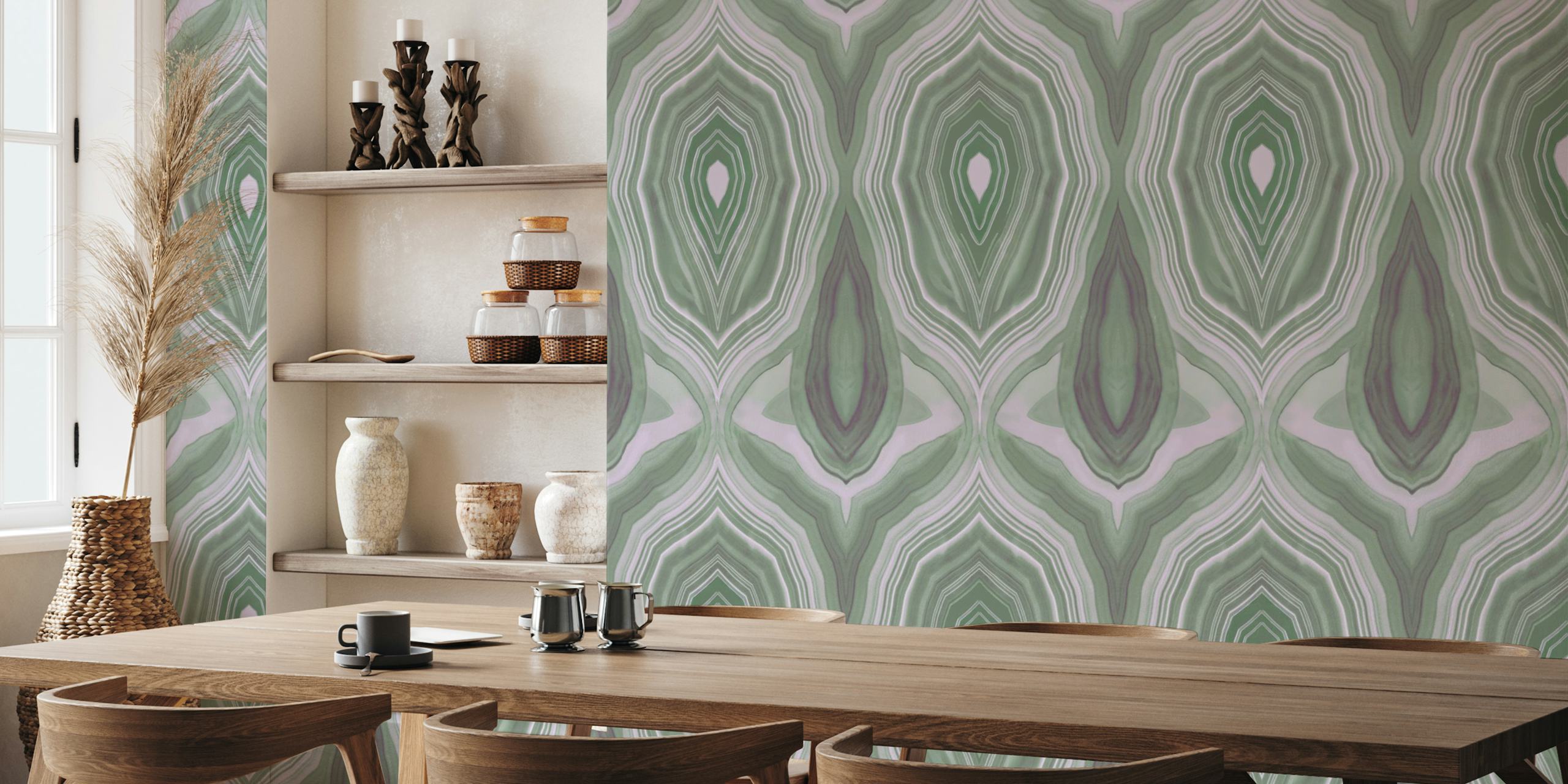 Emerald Marble Vibes Tapete in einem Raum