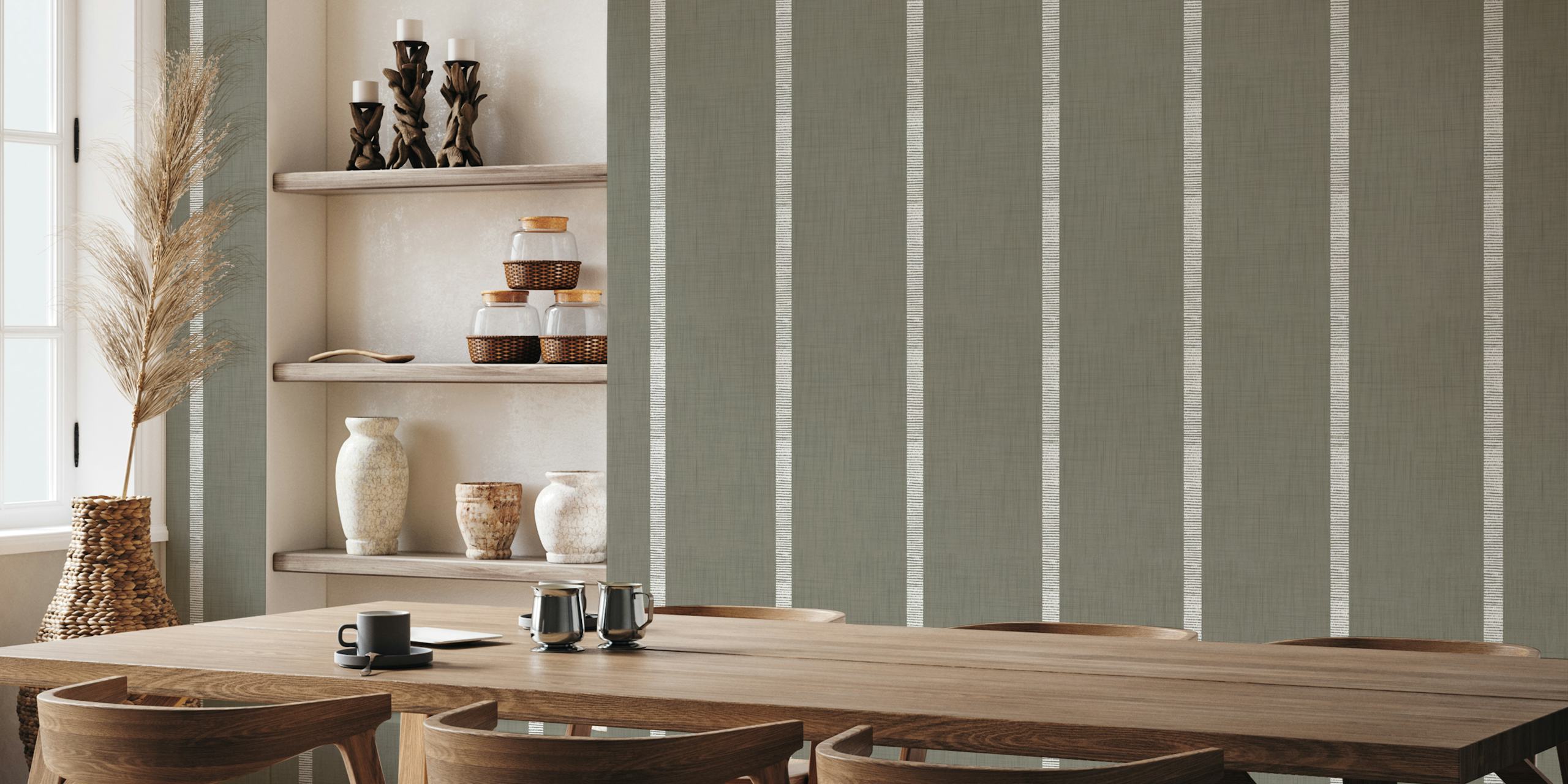 Papier peint Modern Boho Serenity Stripes dans une pièce