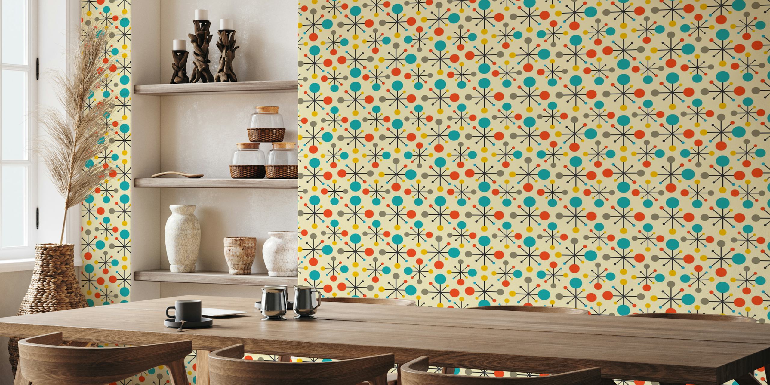 Mid century fifties wallpaperdesign i et rom