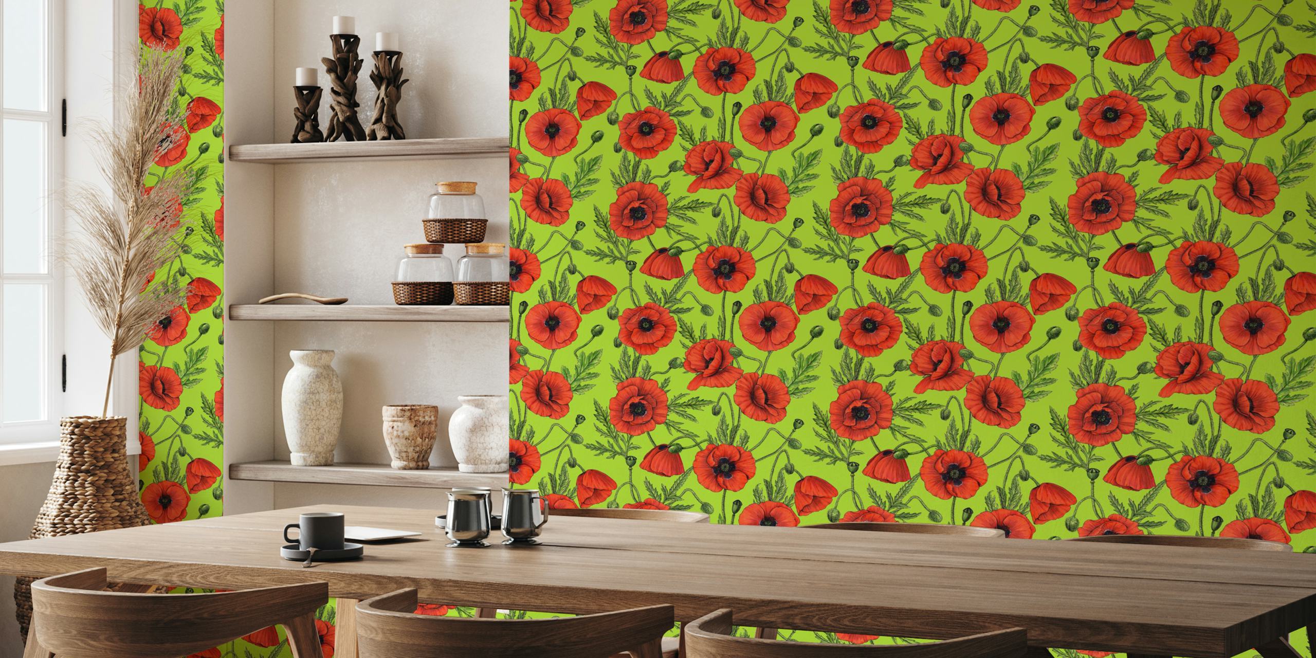 Tapeta Poppies v místnosti