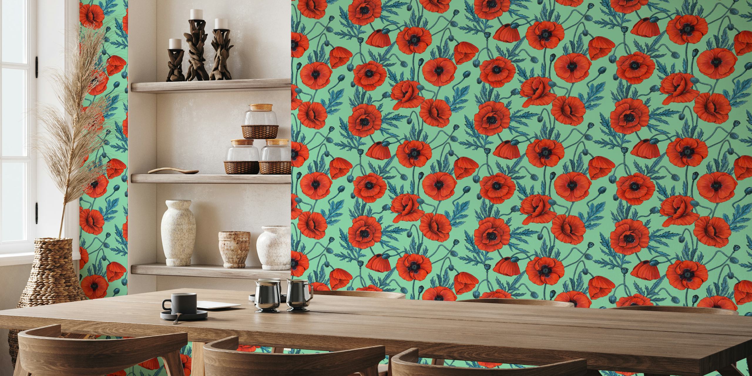 Poppies tapet i et rom