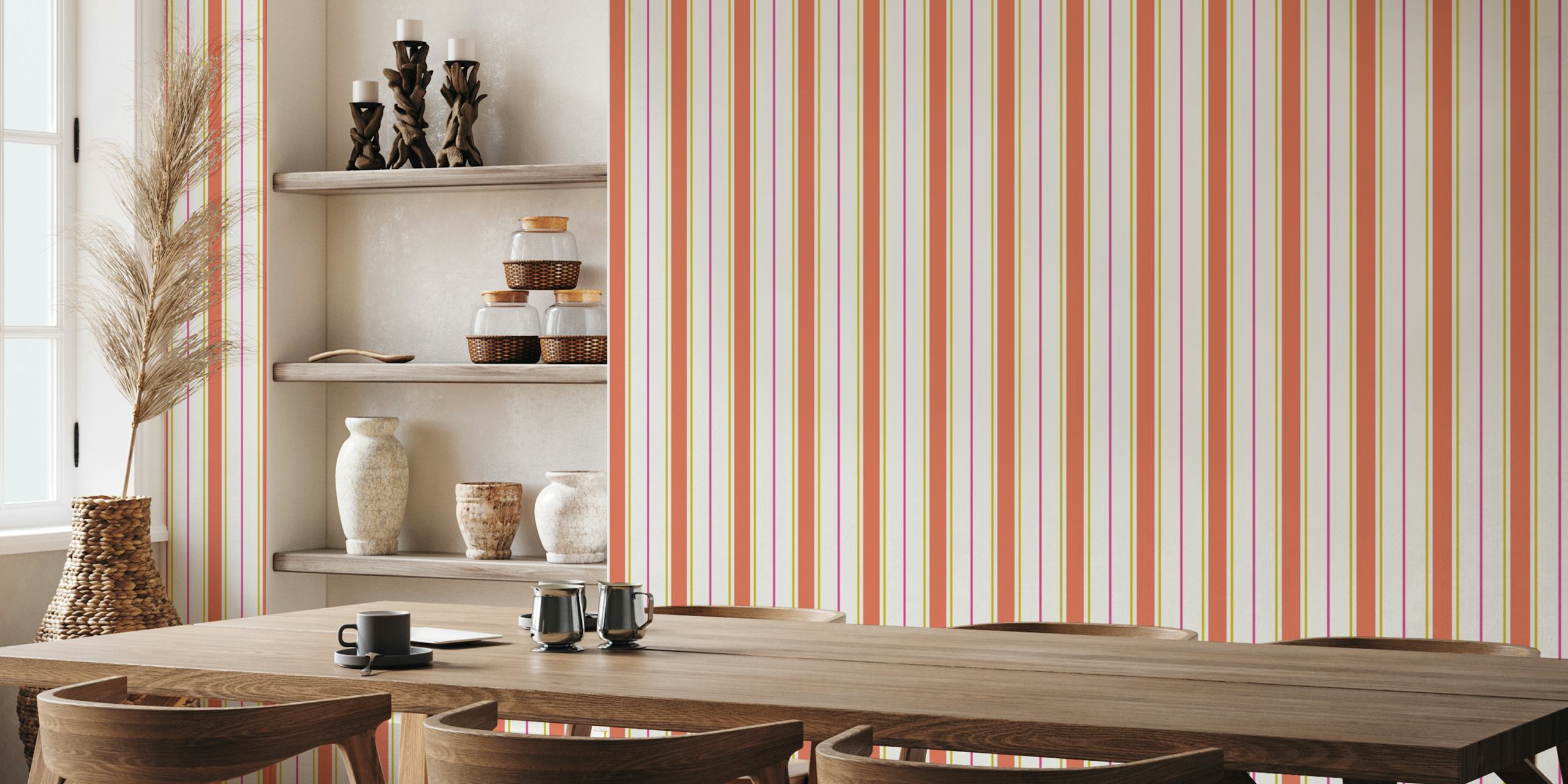 Carta da parati summer stripes colorful in una stanza