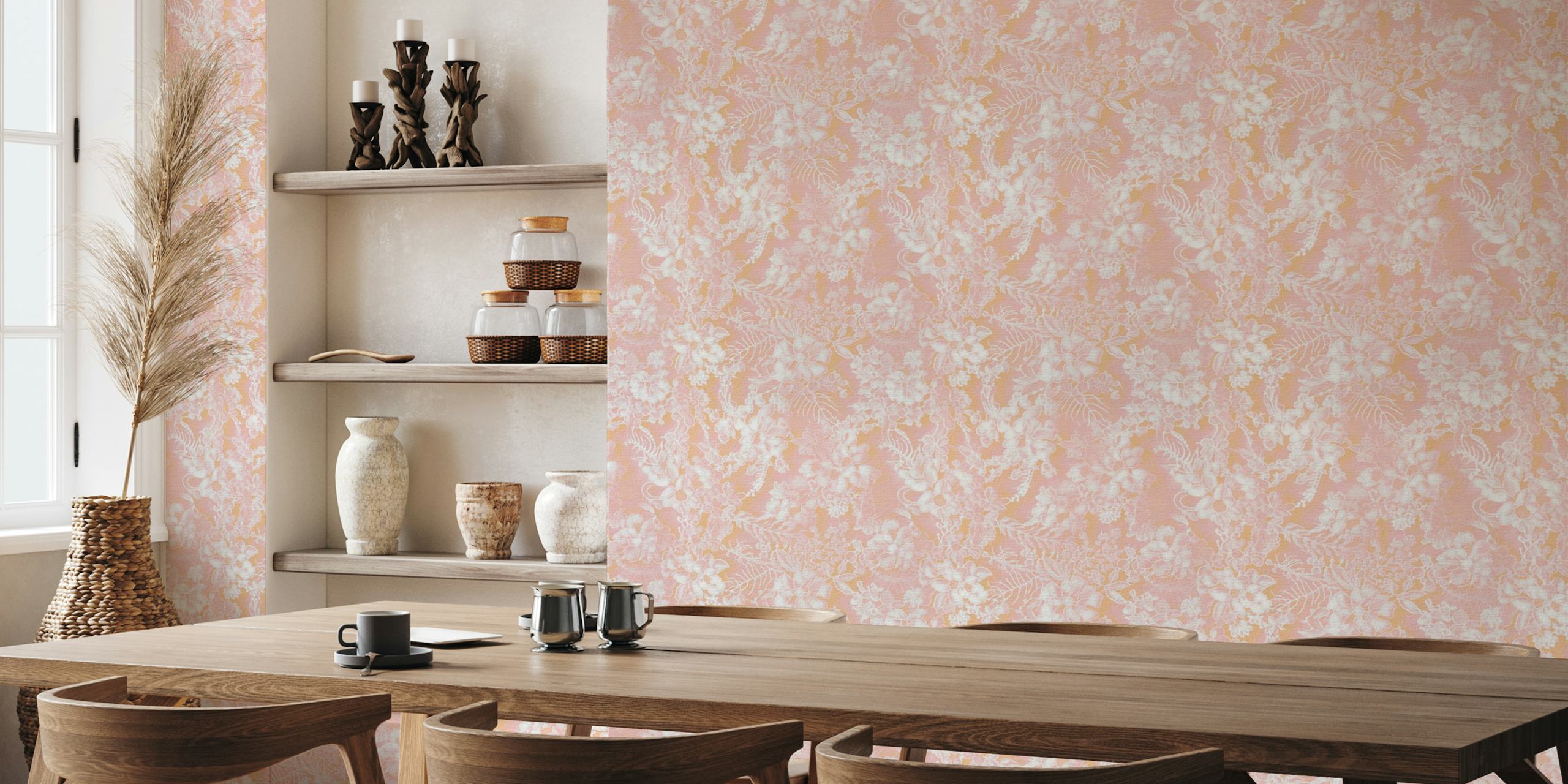 Delicate Flowers in Primrose tapet i et rum