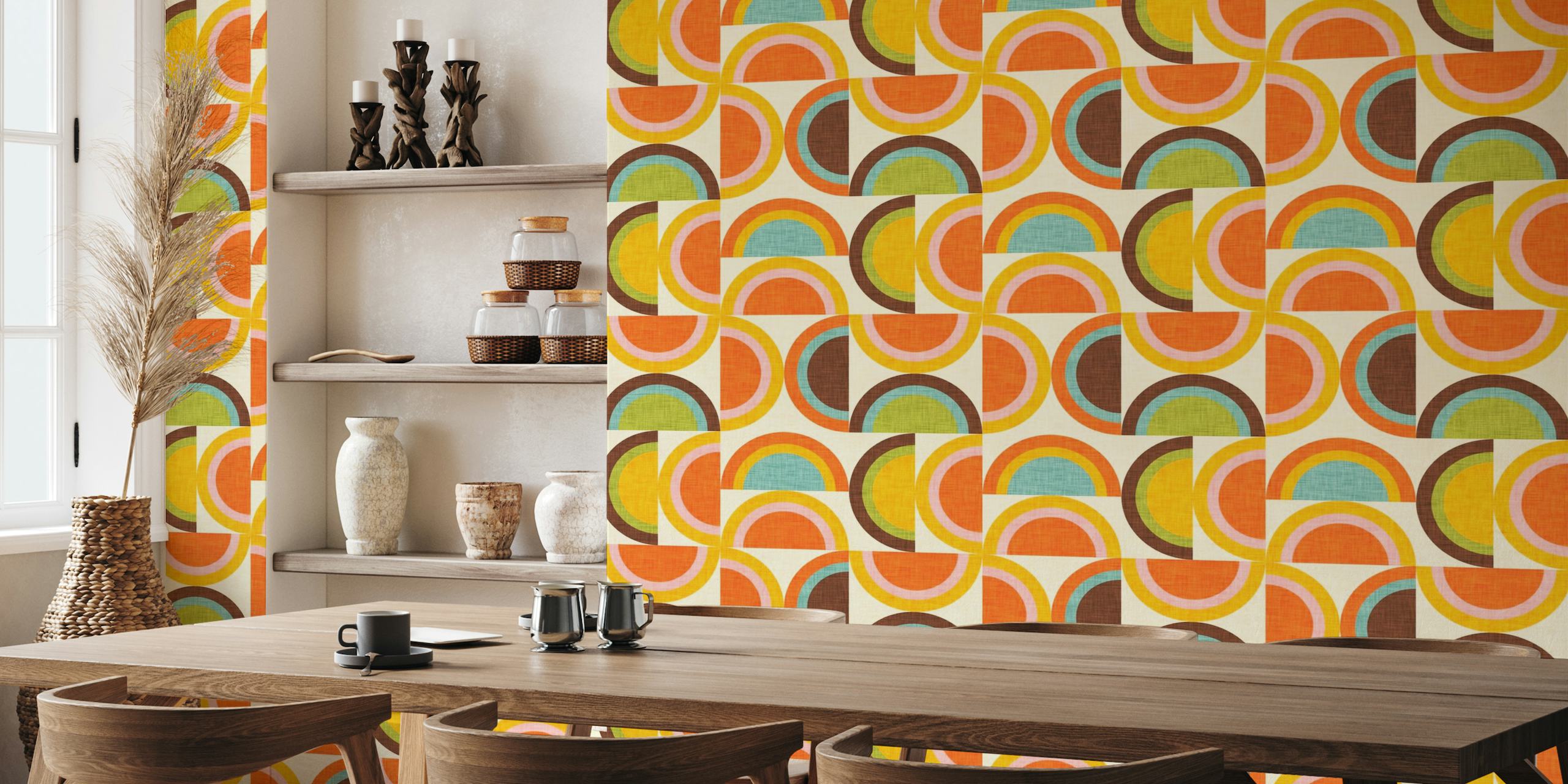 70s Semi-Rainbow Pearl - Mid Century Modern Geometry wallpaper