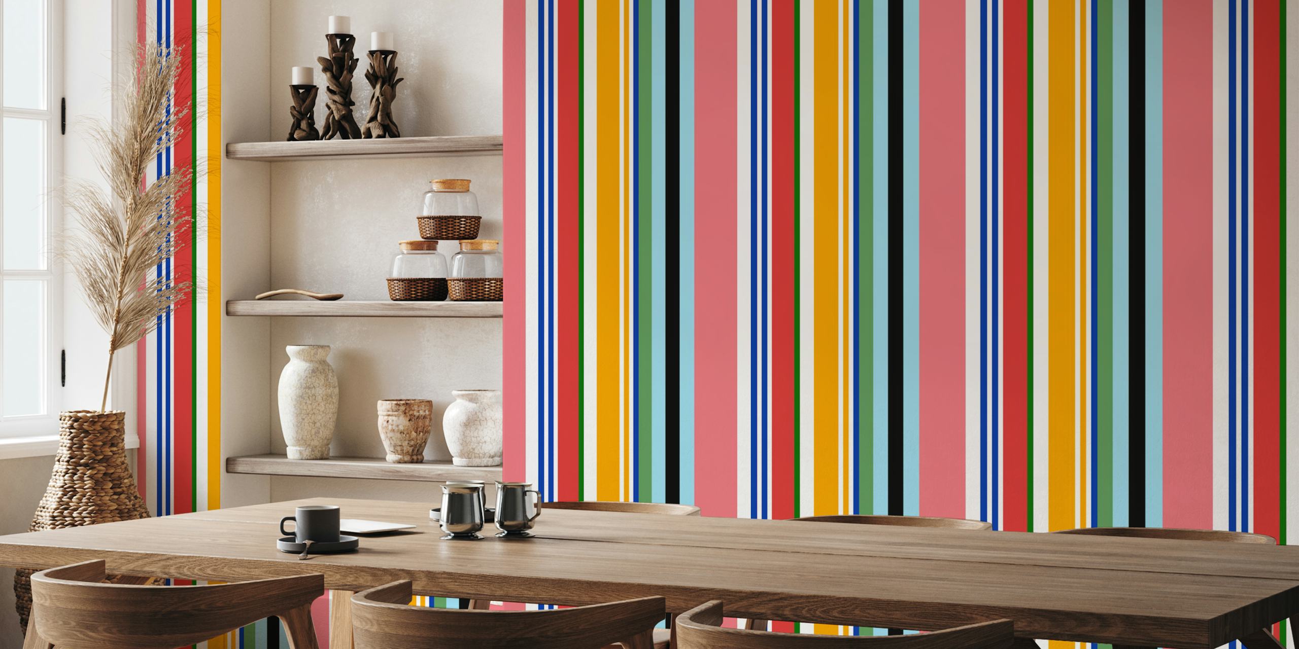 Colorful striped Nautical French Bayadère wallpaper