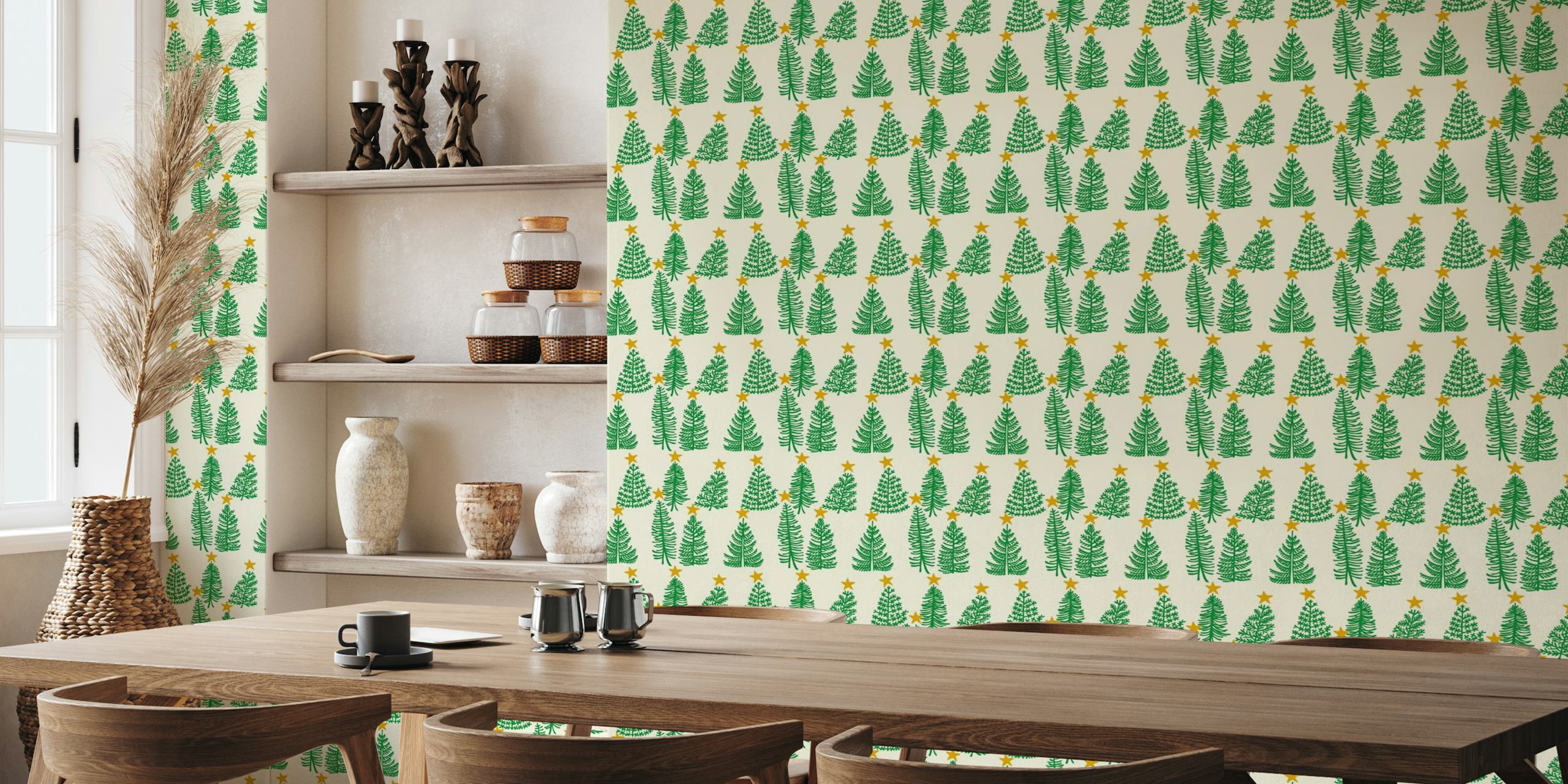 Winter Christmas woodland wallpaper