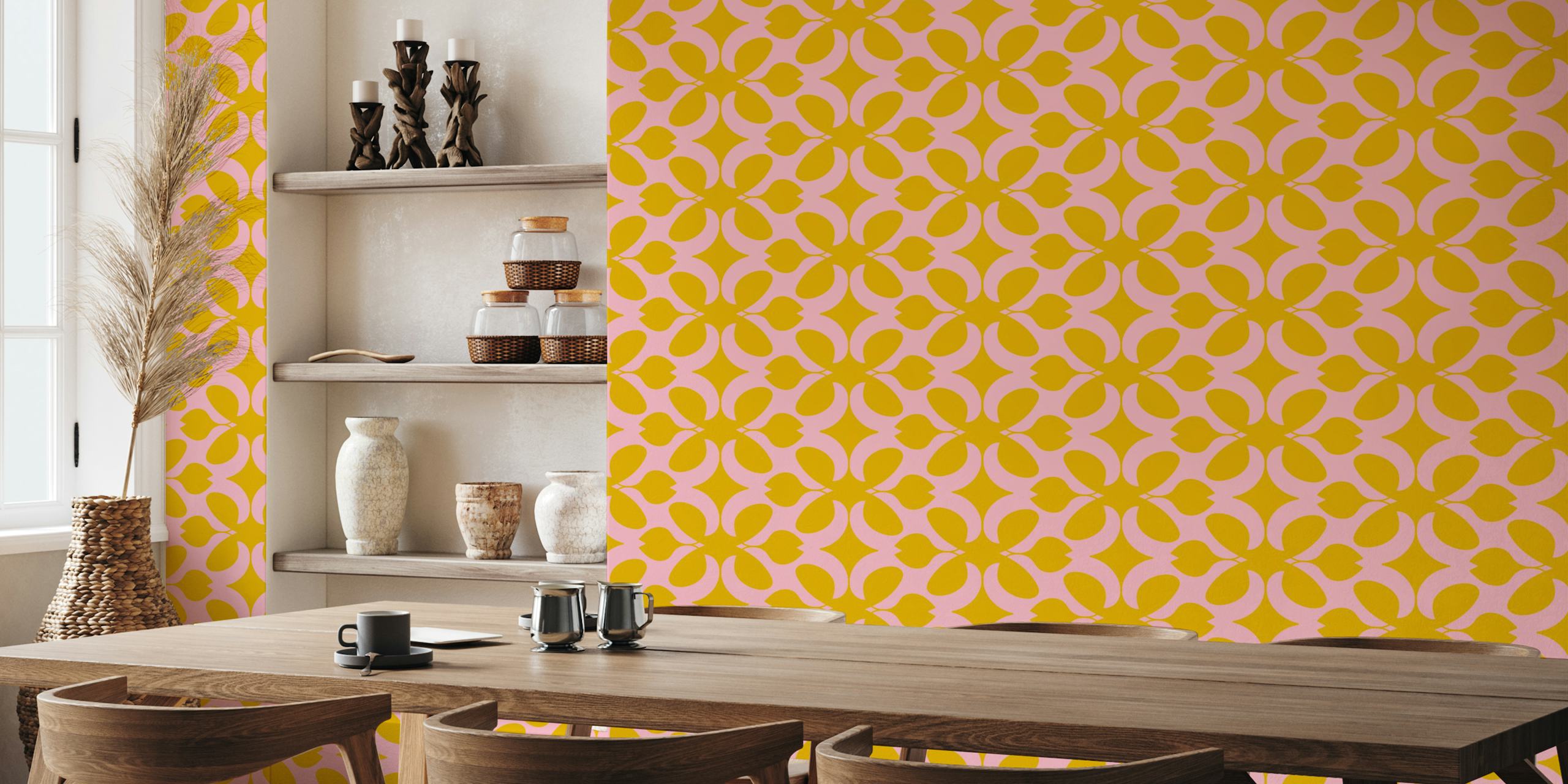 Seeds - Rosa wallpaper displayed in a room