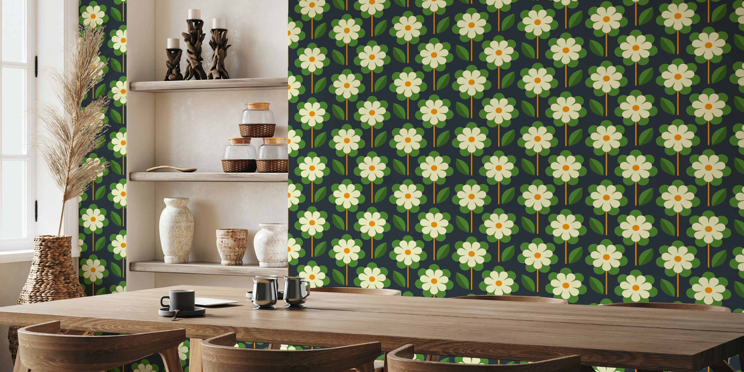Scandinavian retro design med granny daisies