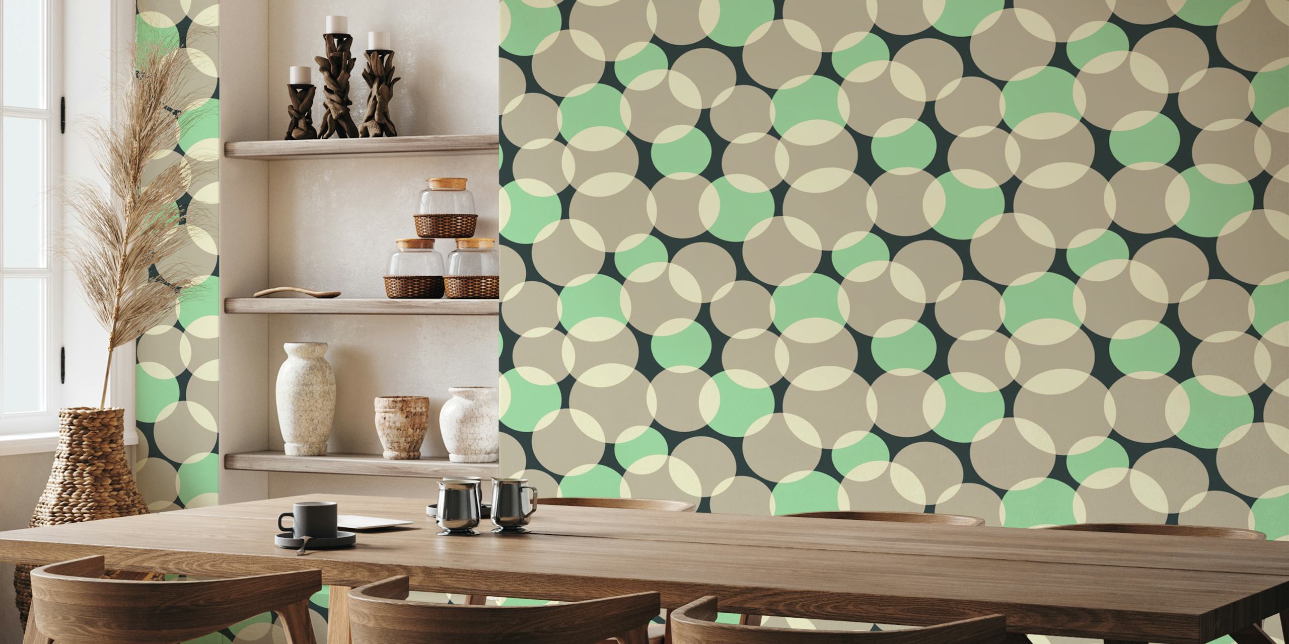 Mid-century modern abstract geometric wallpaper design