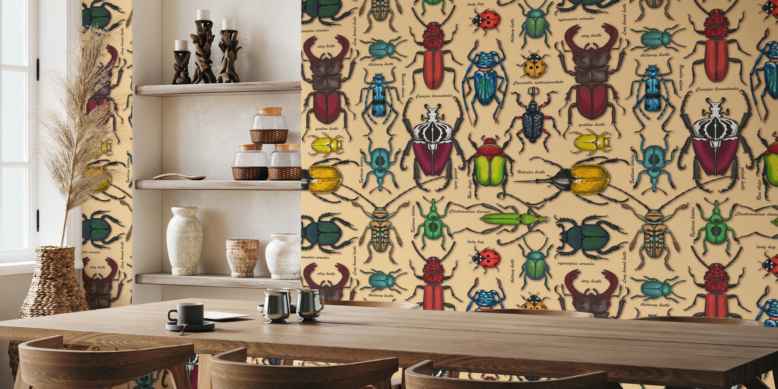 Beetles wallpaper esillä huoneessa