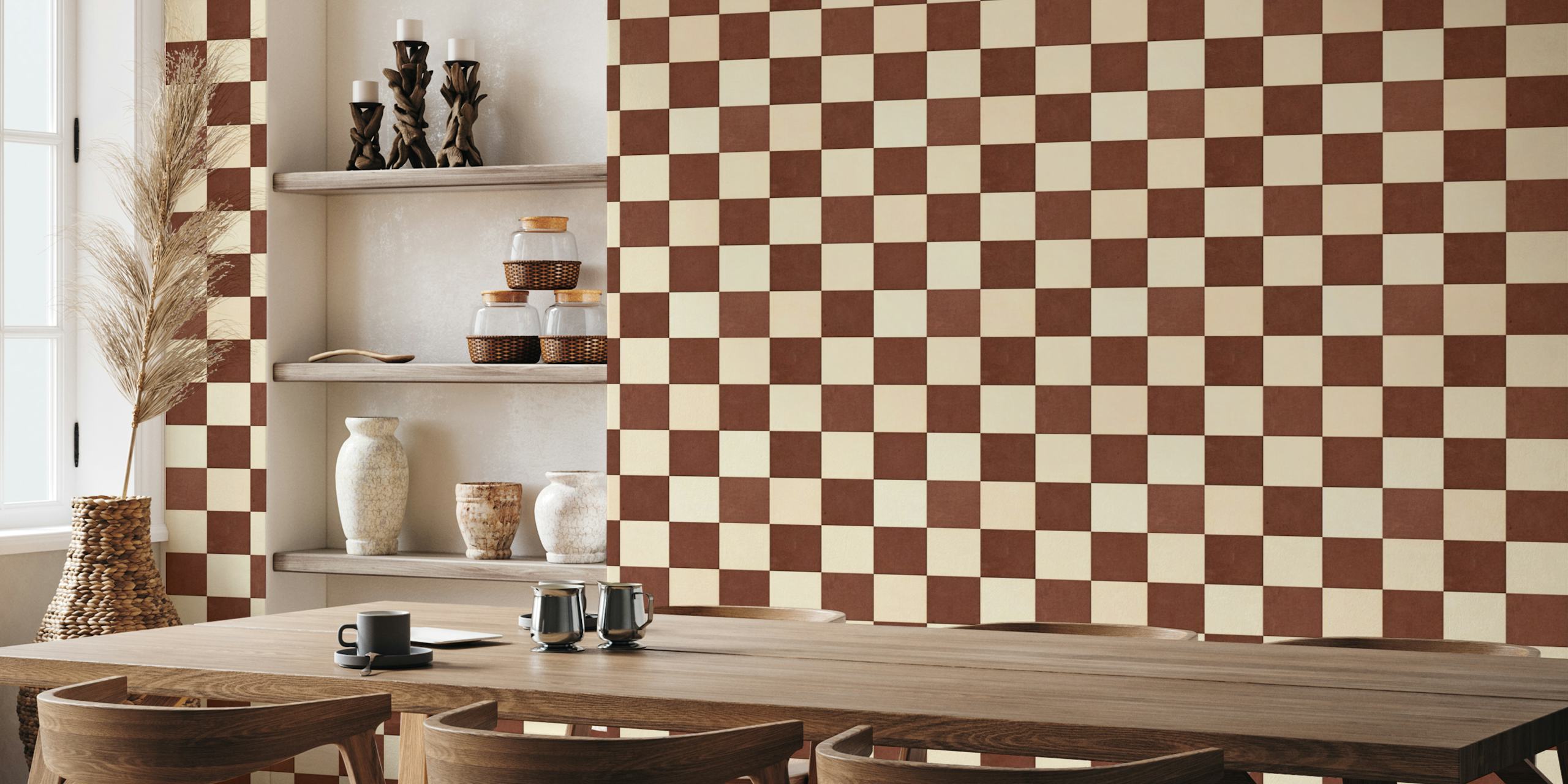 Tiles 012 A - Checkerboard Tapettimuotoilu Huoneessa