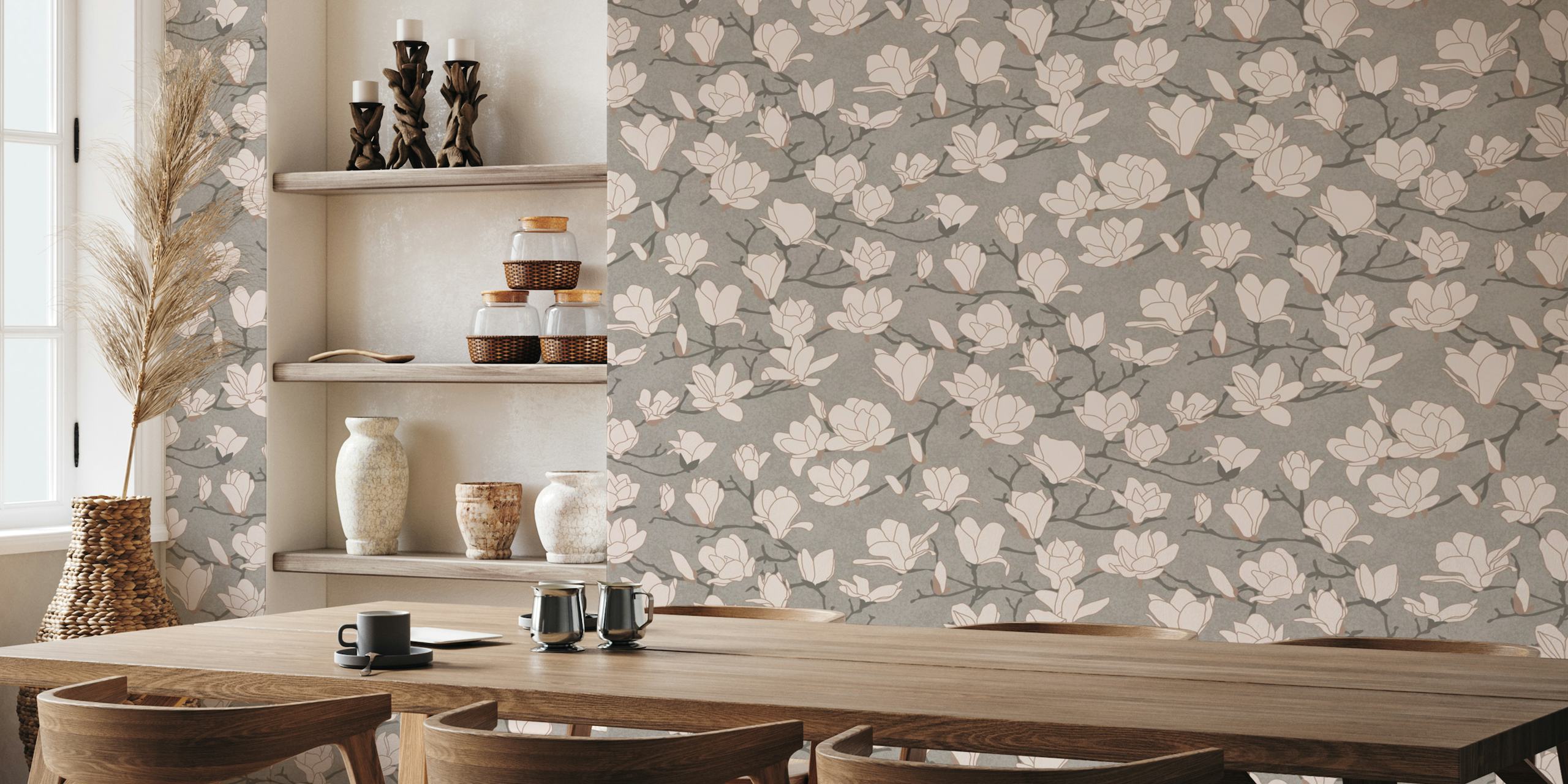 Magnolia - taupe wallpaper